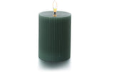 balthasar, LED Zylinderkerze Rillen, Grün