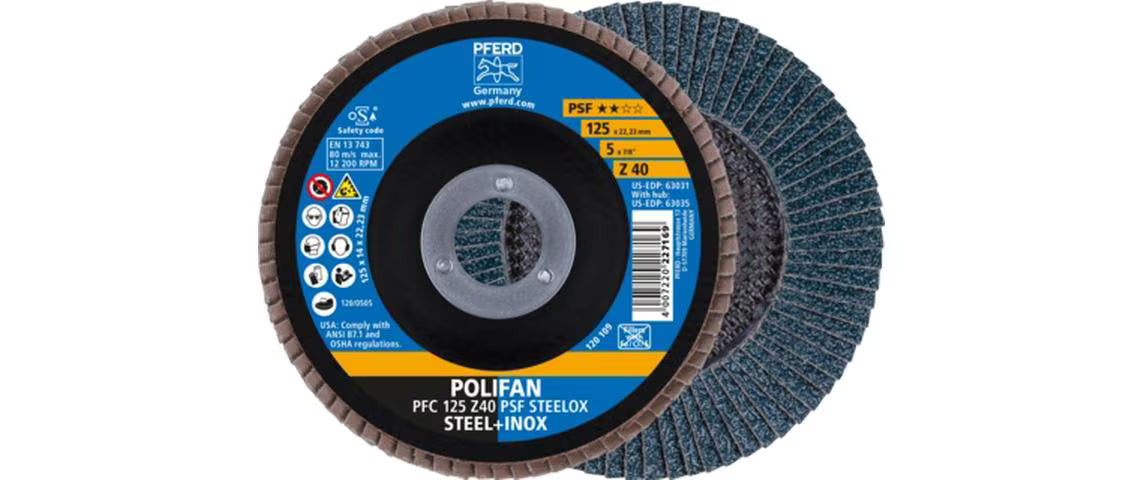 PFERD Polifan Fächersch. 125x22.23mm Z120