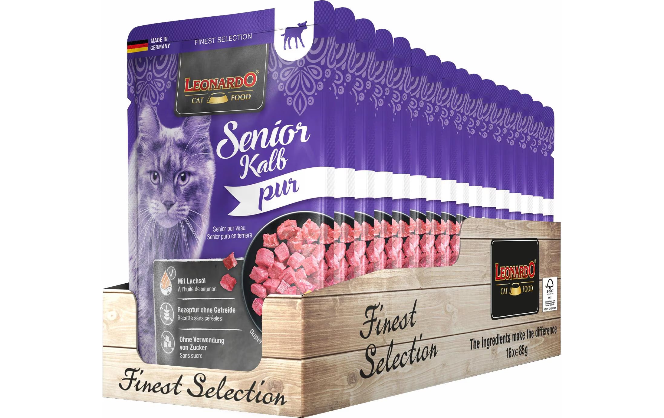 Leonardo Nassfutter Senior Kalb Pur Kit