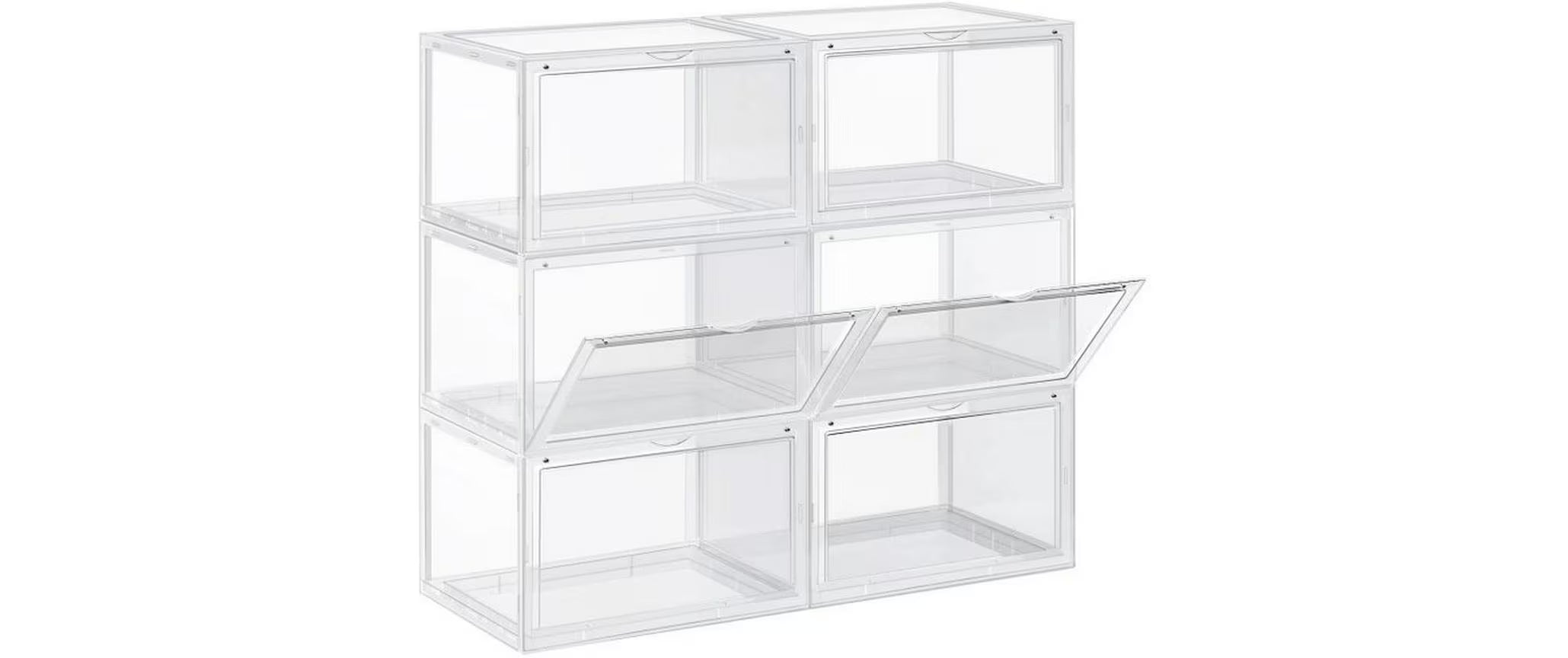 Songmics Schuhboxen, 6er Set, Transparent