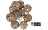 COCON Stroh-Rattan-Kugel Lichterkette