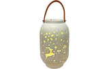 Dameco LED Laterne Keramik 18x28cm weiss