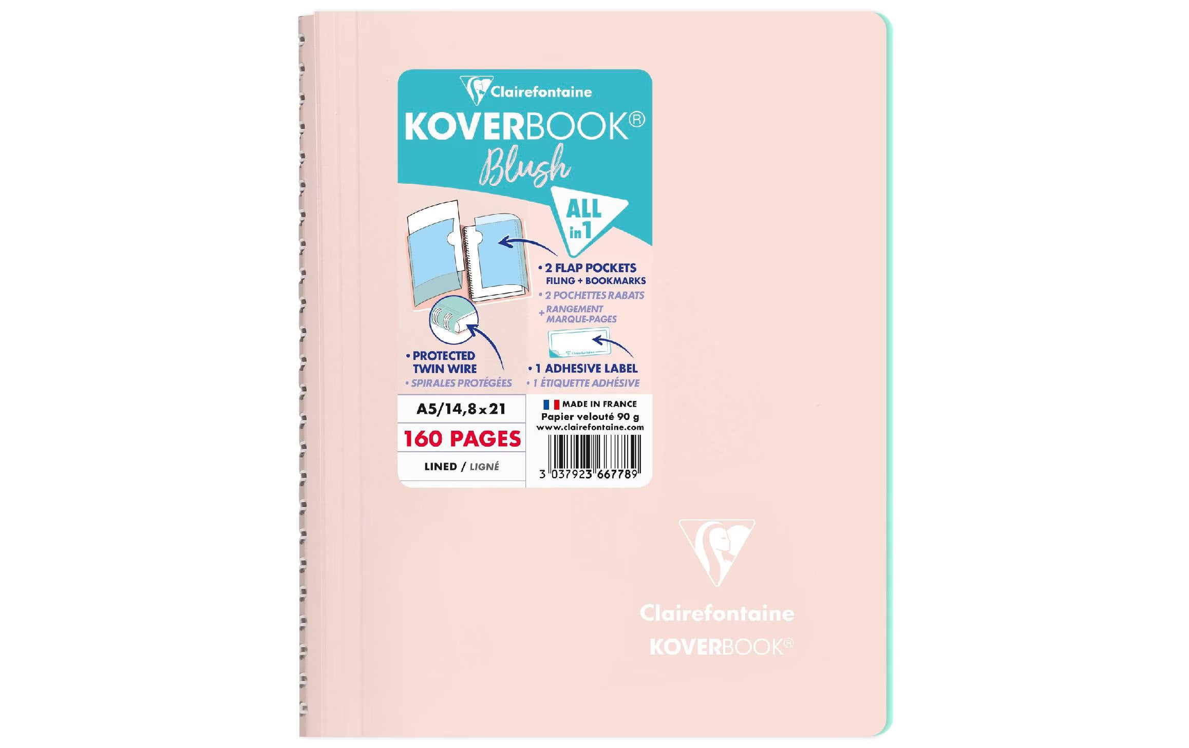Clairefontaine Collegeblock Koverbook Blush