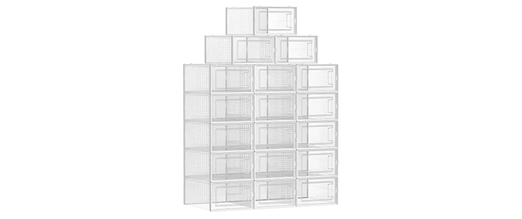 Songmics Schuhboxen stapelbar, 18er Set