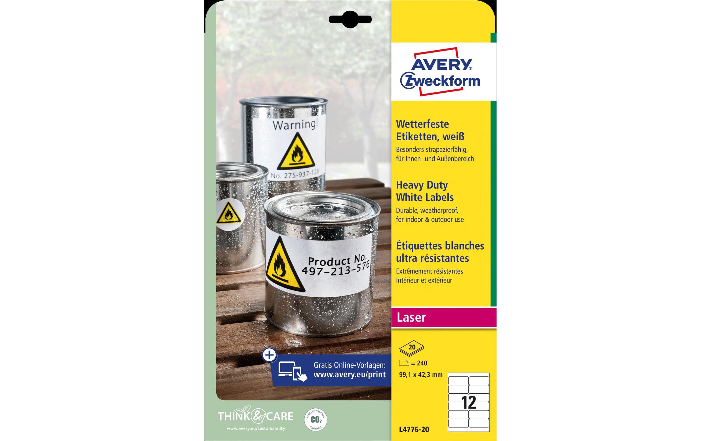 Avery Zweckform Etiketten wetterfest