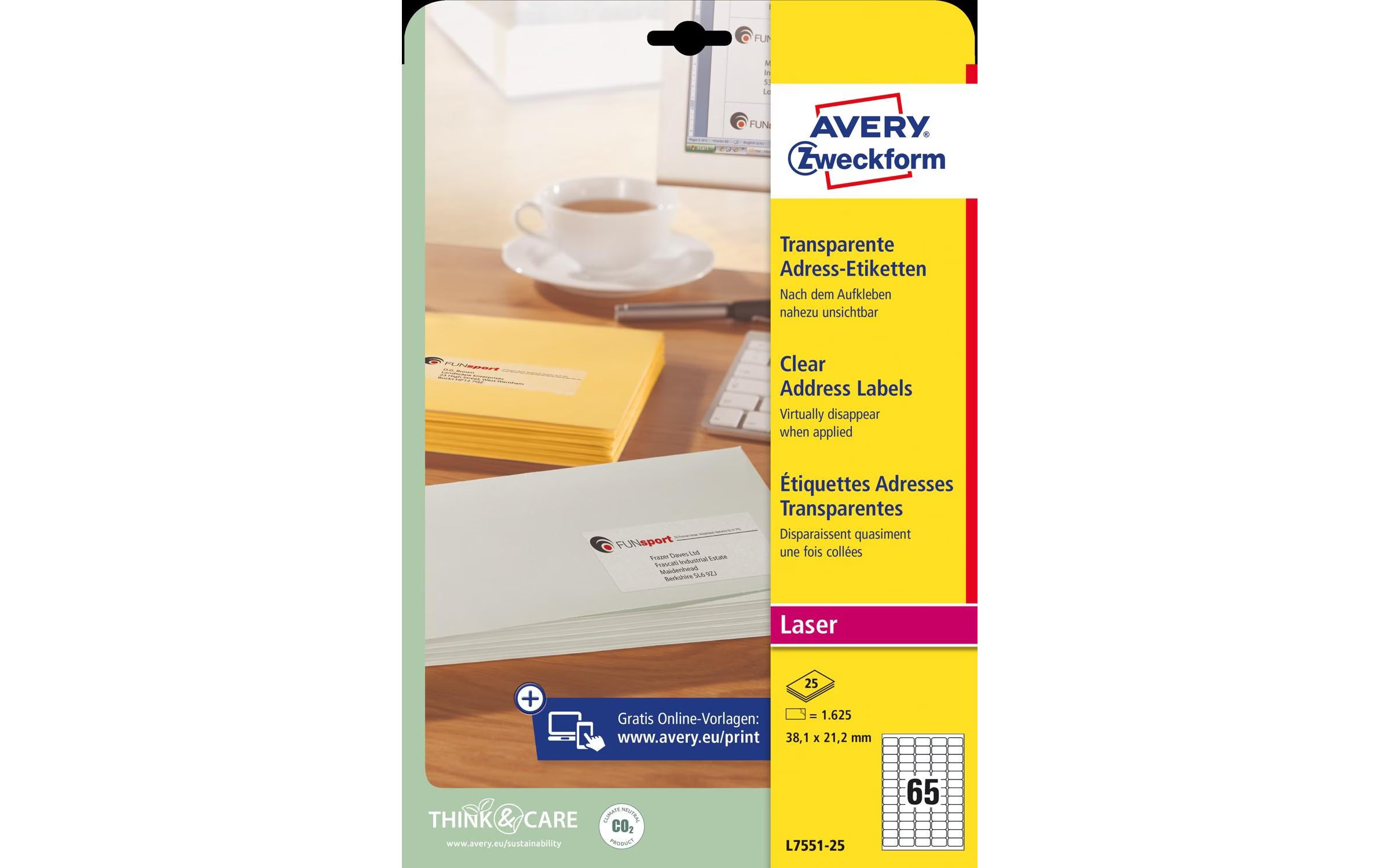AVERY ZWECKFORM Adress-Etik. Laser