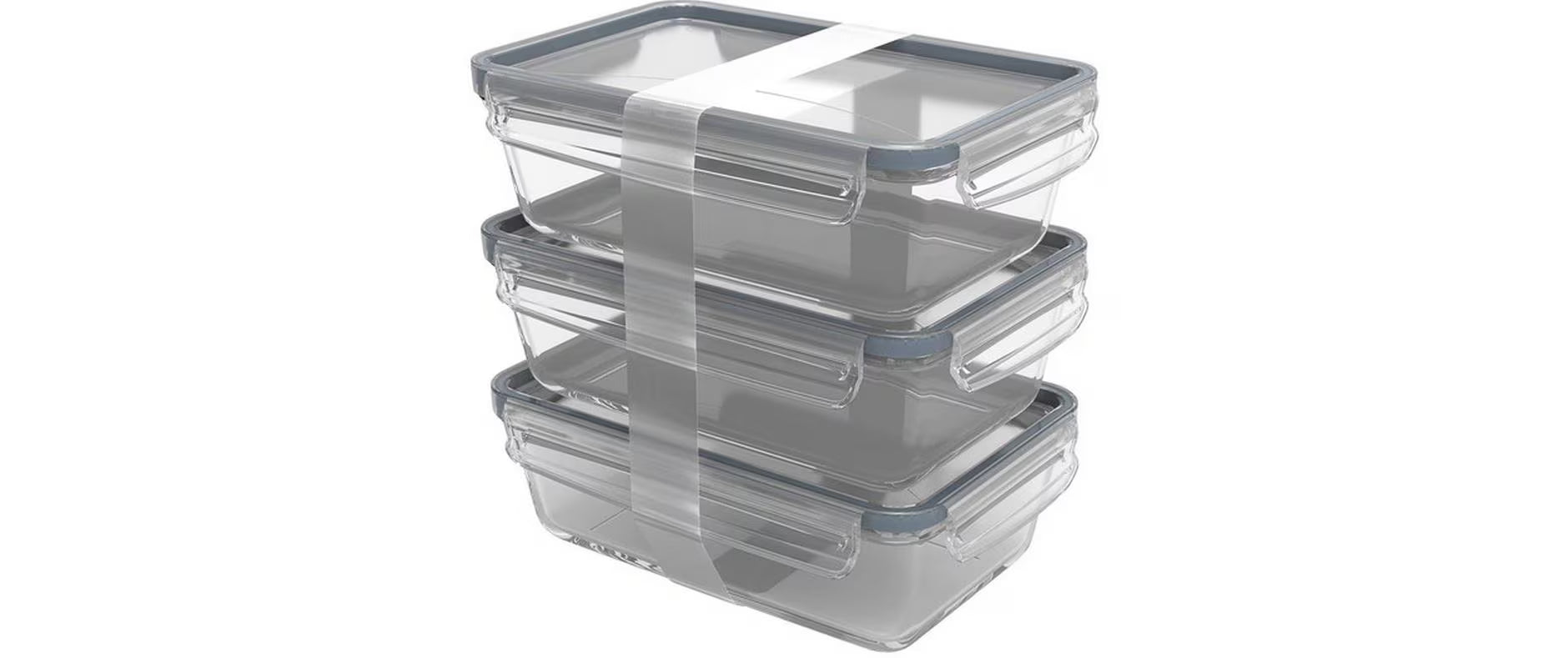 Rotho Set Kühlschrankdose Glas CLIC&LOCK