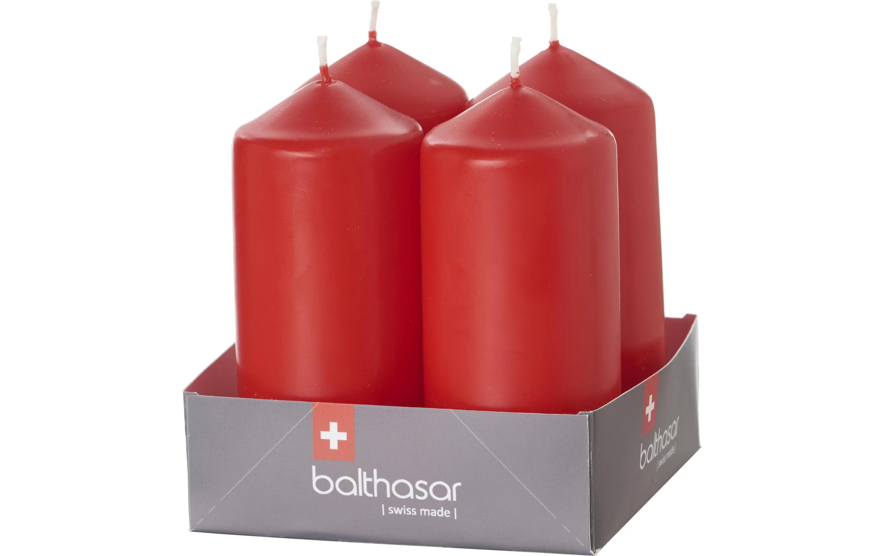 balthasar Zylinderkerzen rot 4er