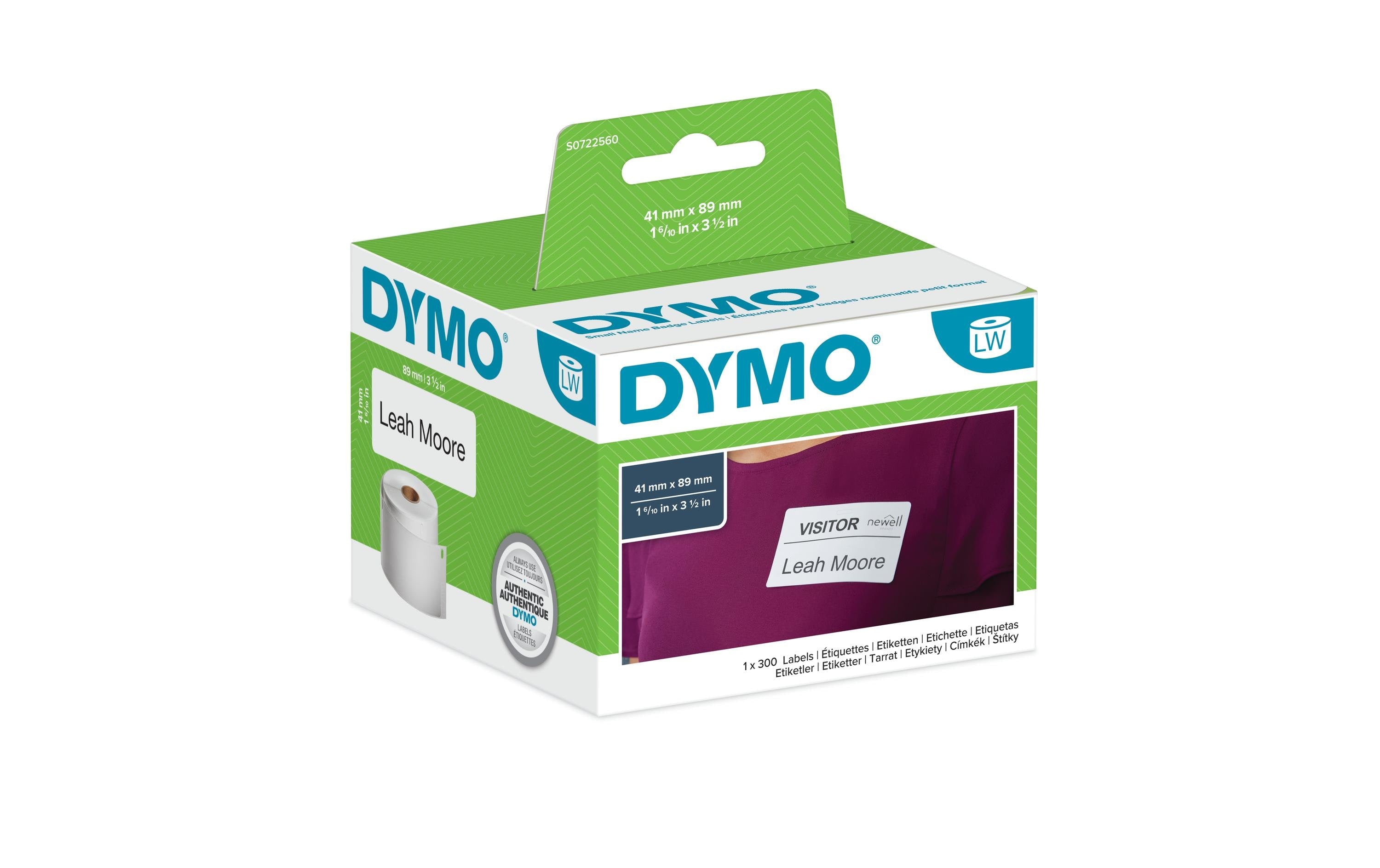 Dymo Namensschilder 41x89mm, weiss
