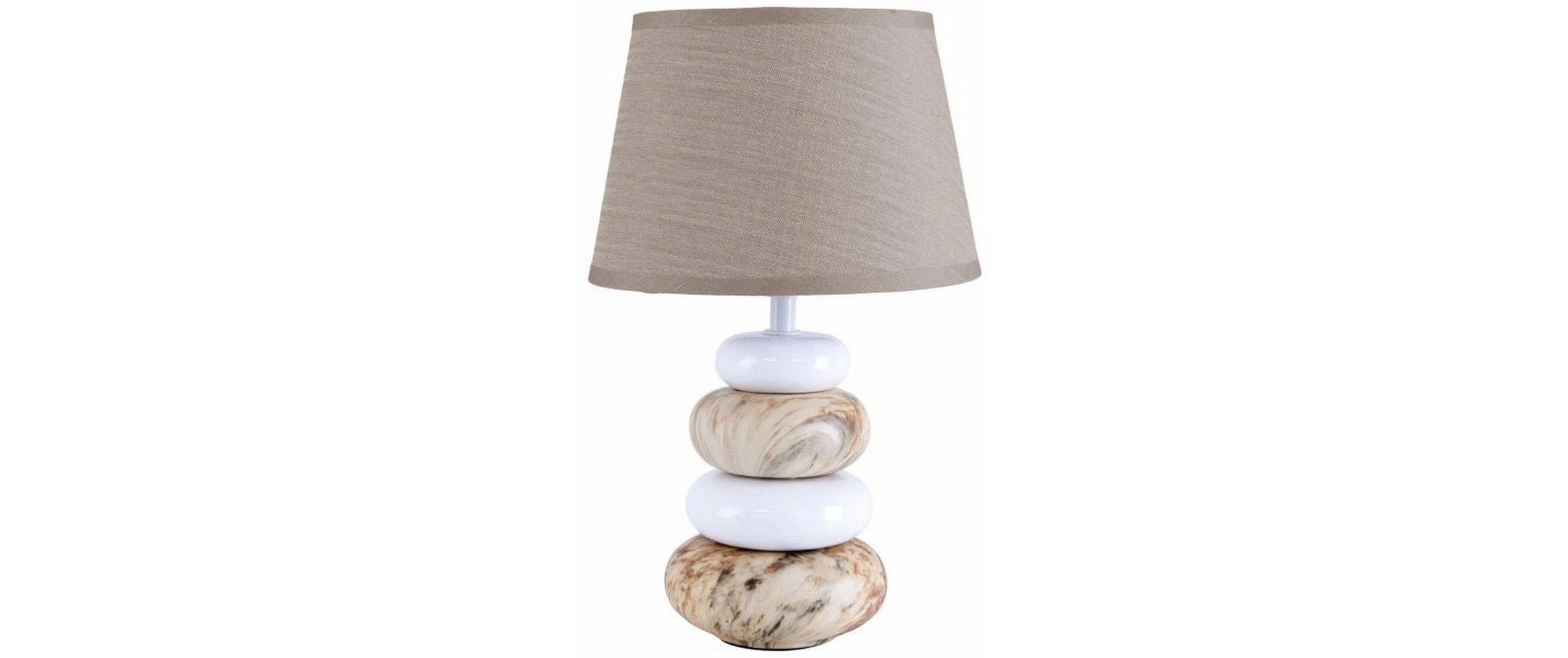 Näve Stoney Tischleuchte weiss/braun