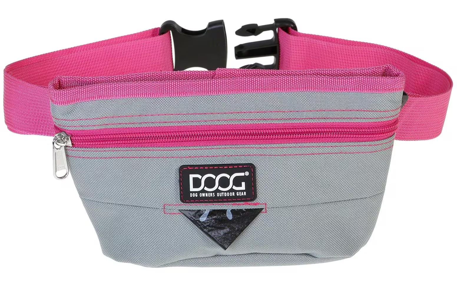 Doog Treat Pouch, Grey / Pink, L