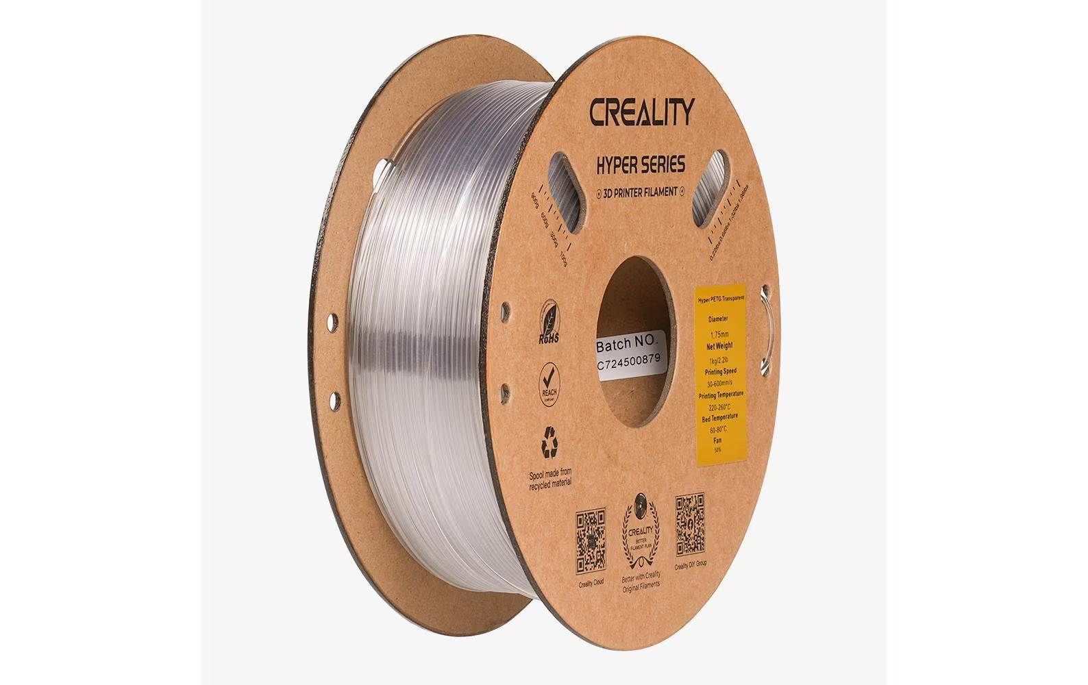 Creality, Filament PETG Hyper Transparent,