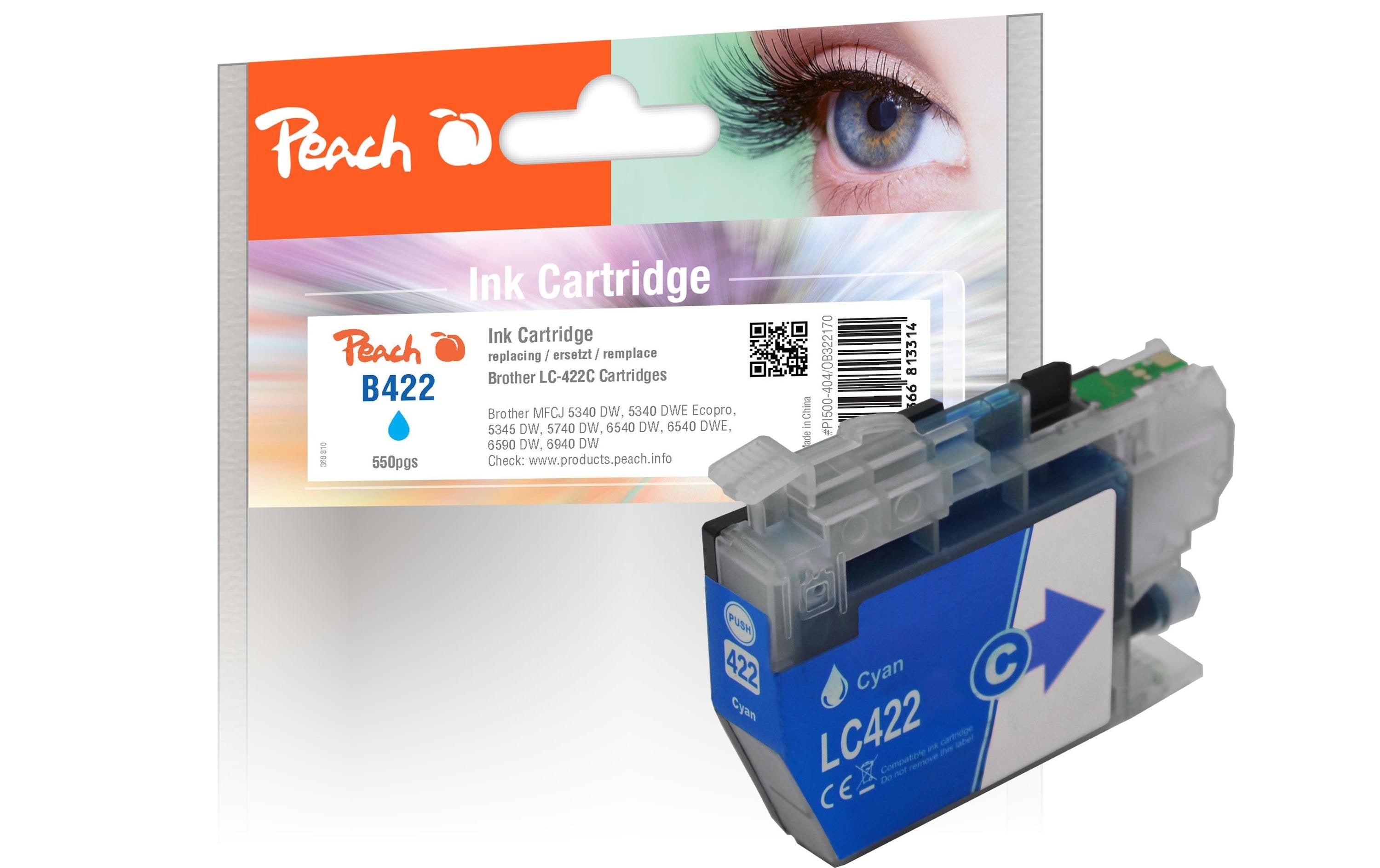 Peach Tinte Brother LC-422Cyan