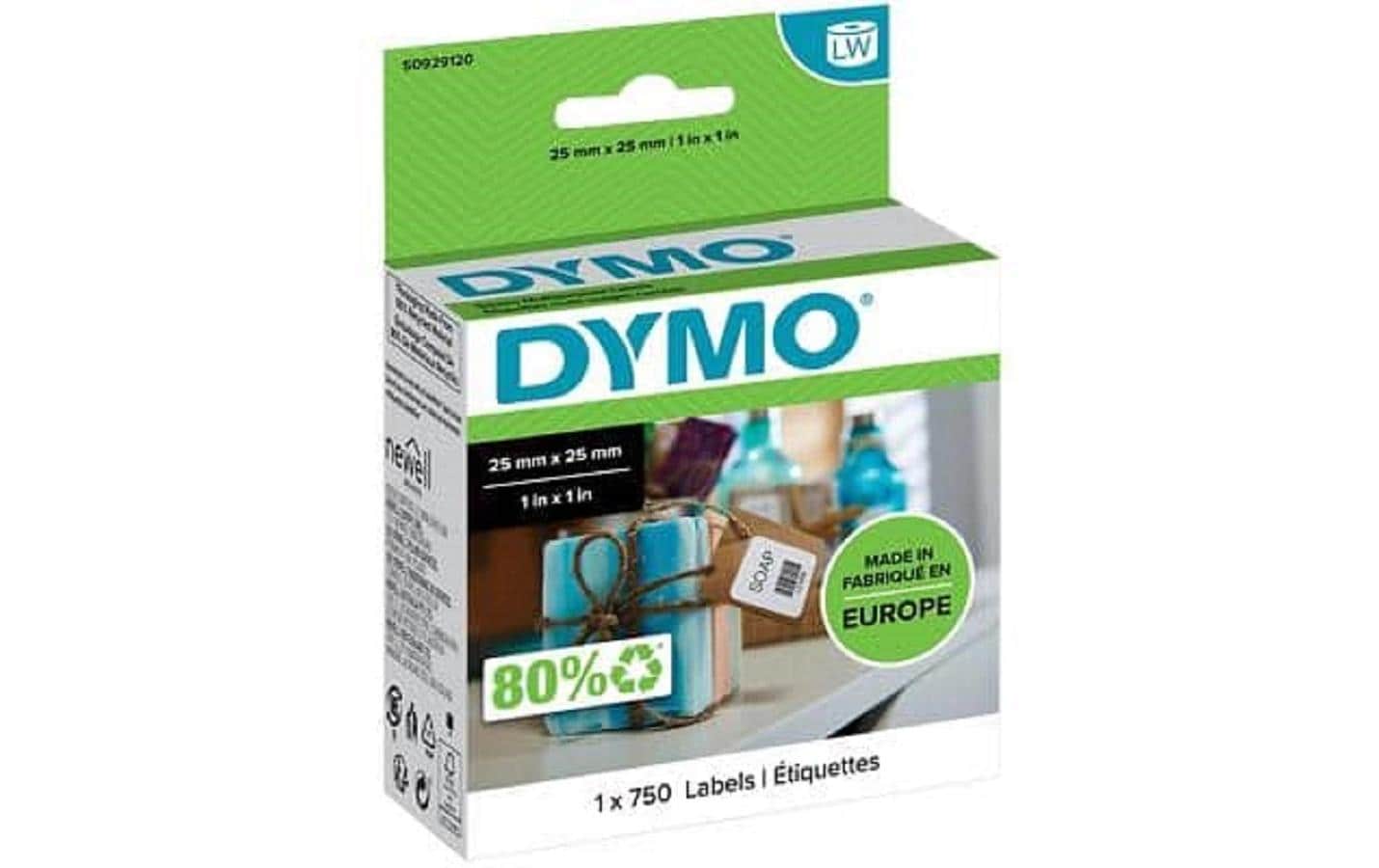 Dymo Mehrzweck Etiketten, 25 x 25mm,