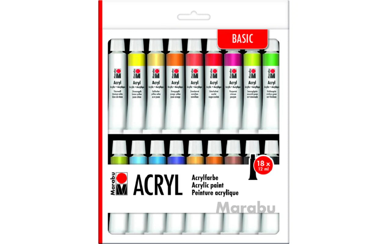 Marabu Acrylfarben Set 18 x 12 ml