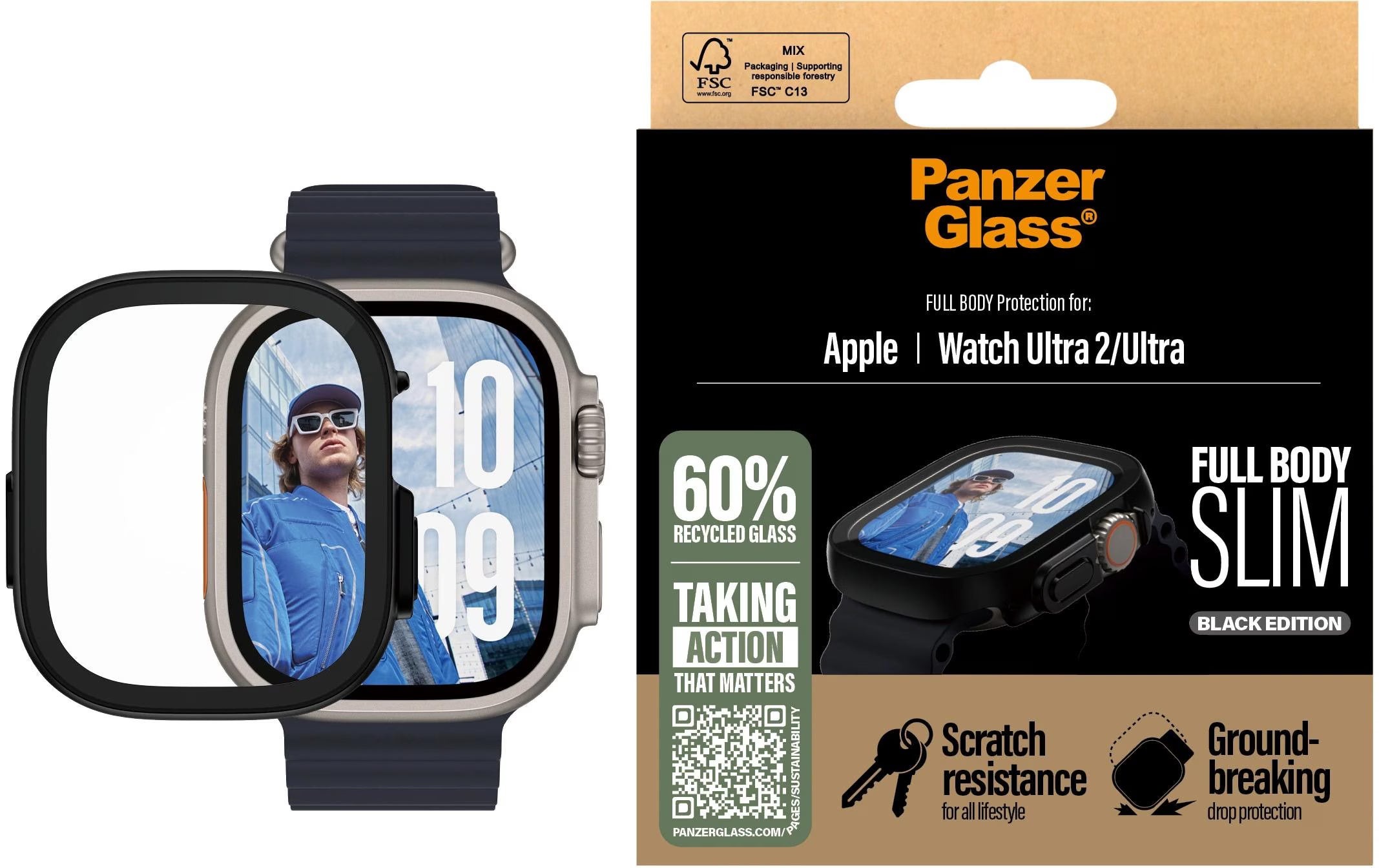 PANZERGLASS Full Body (Slim), Schwarz