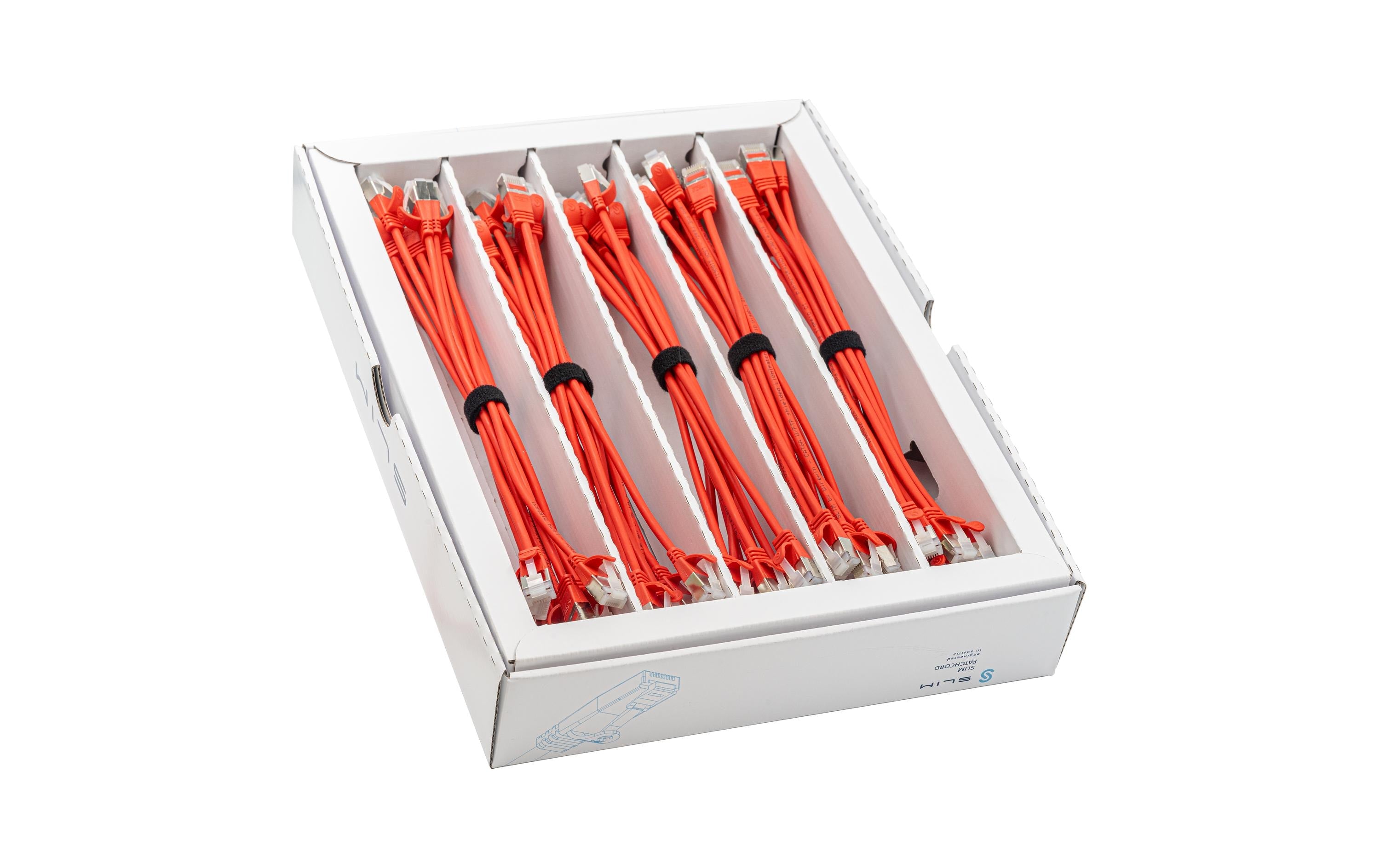 SLIM Patchkabel: 25cm, rot, 50-Pack