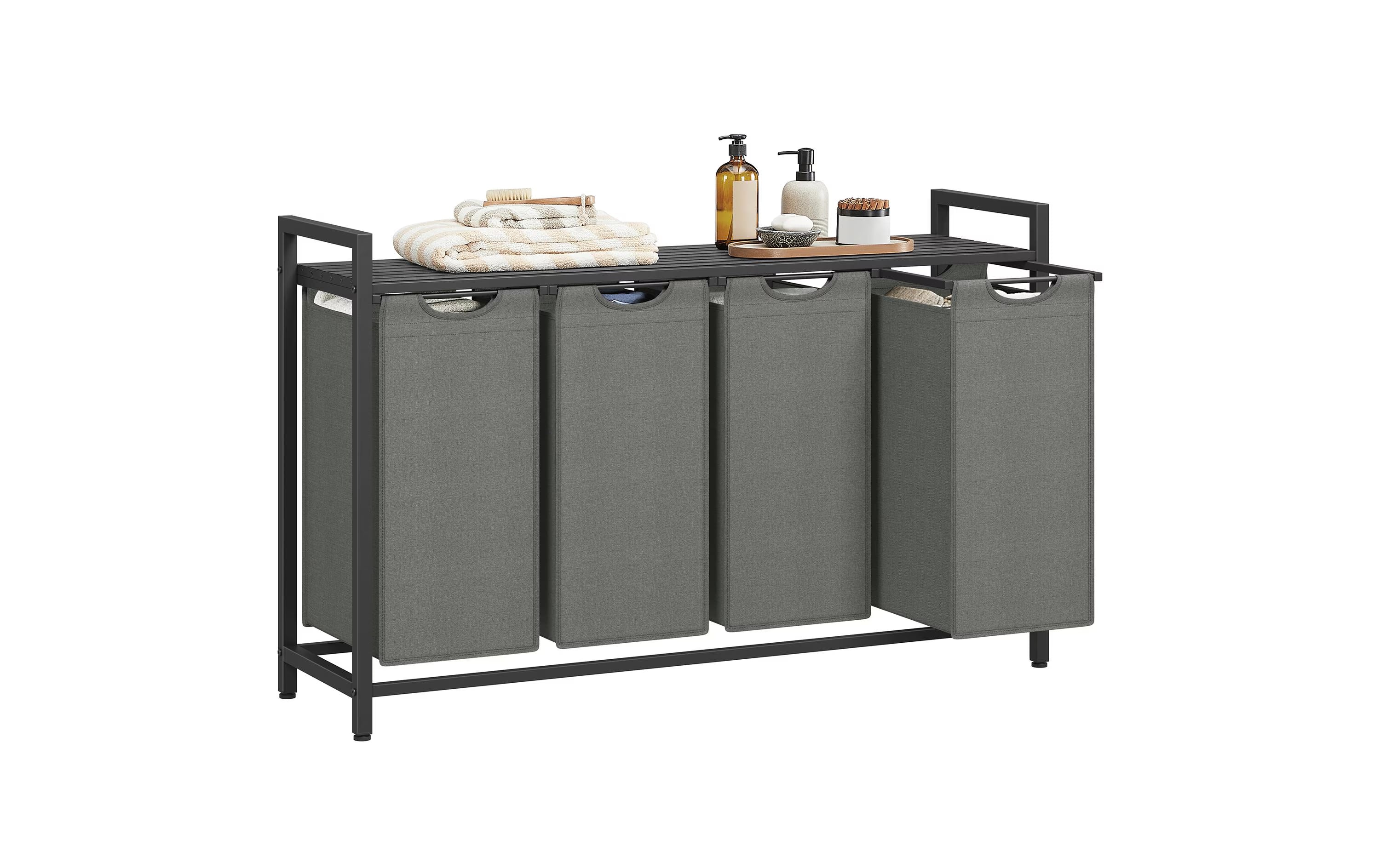 Vasagle Wäschekorb mit Ablage 4x 35L