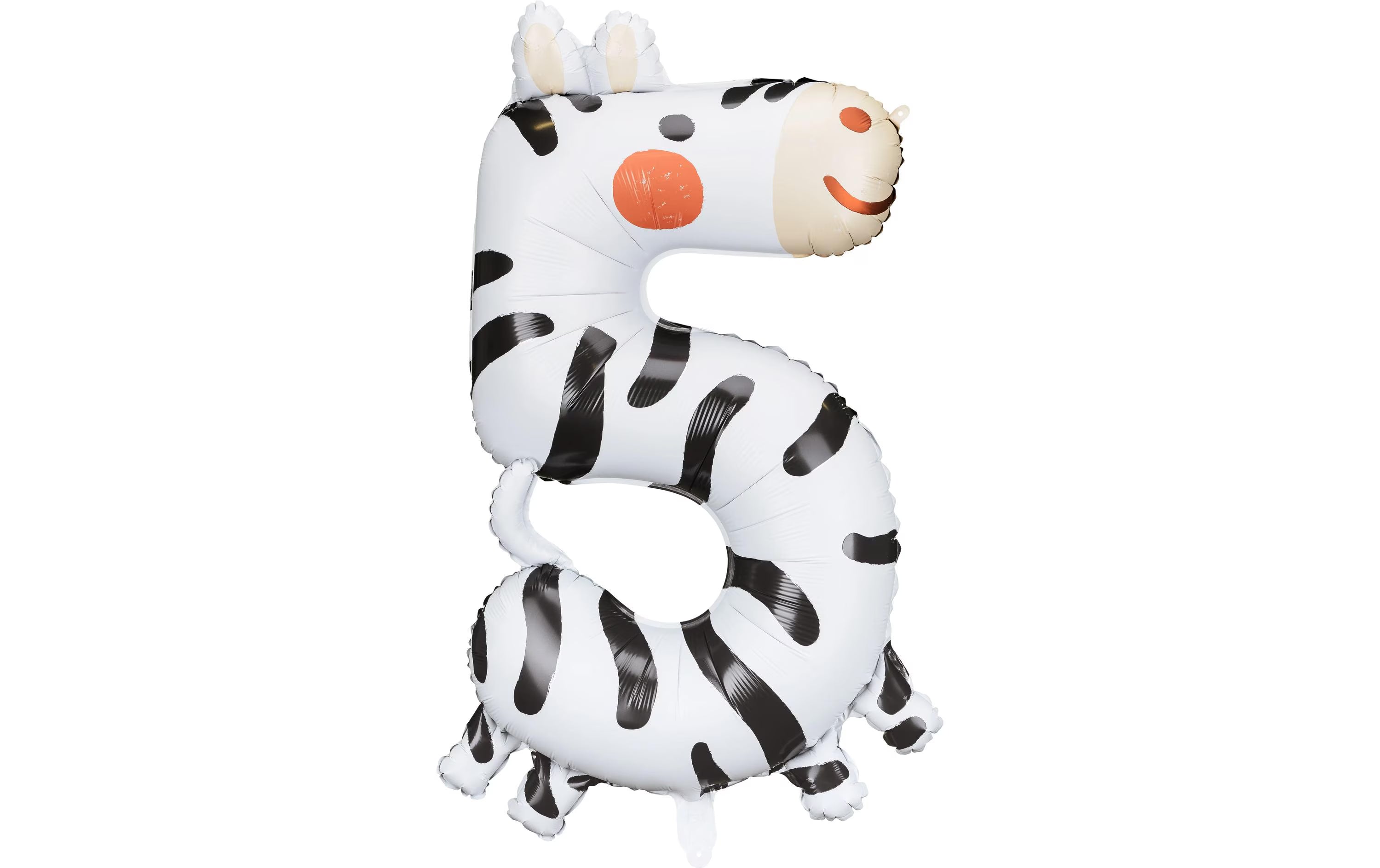 Partydeco Folienballon Zahl 5 Zebra