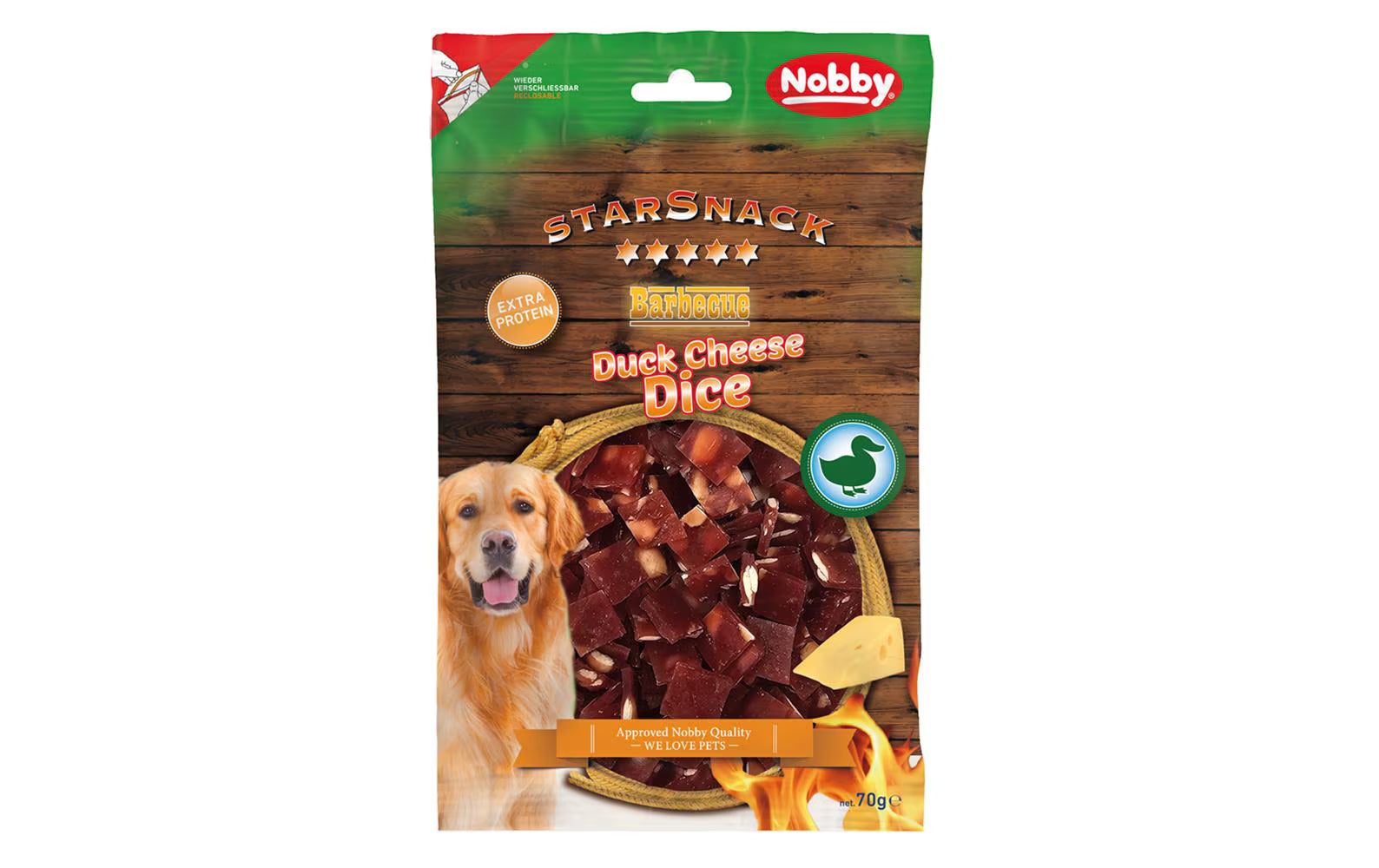 Nobby StarSnack Duck/Cheese Dice 70g