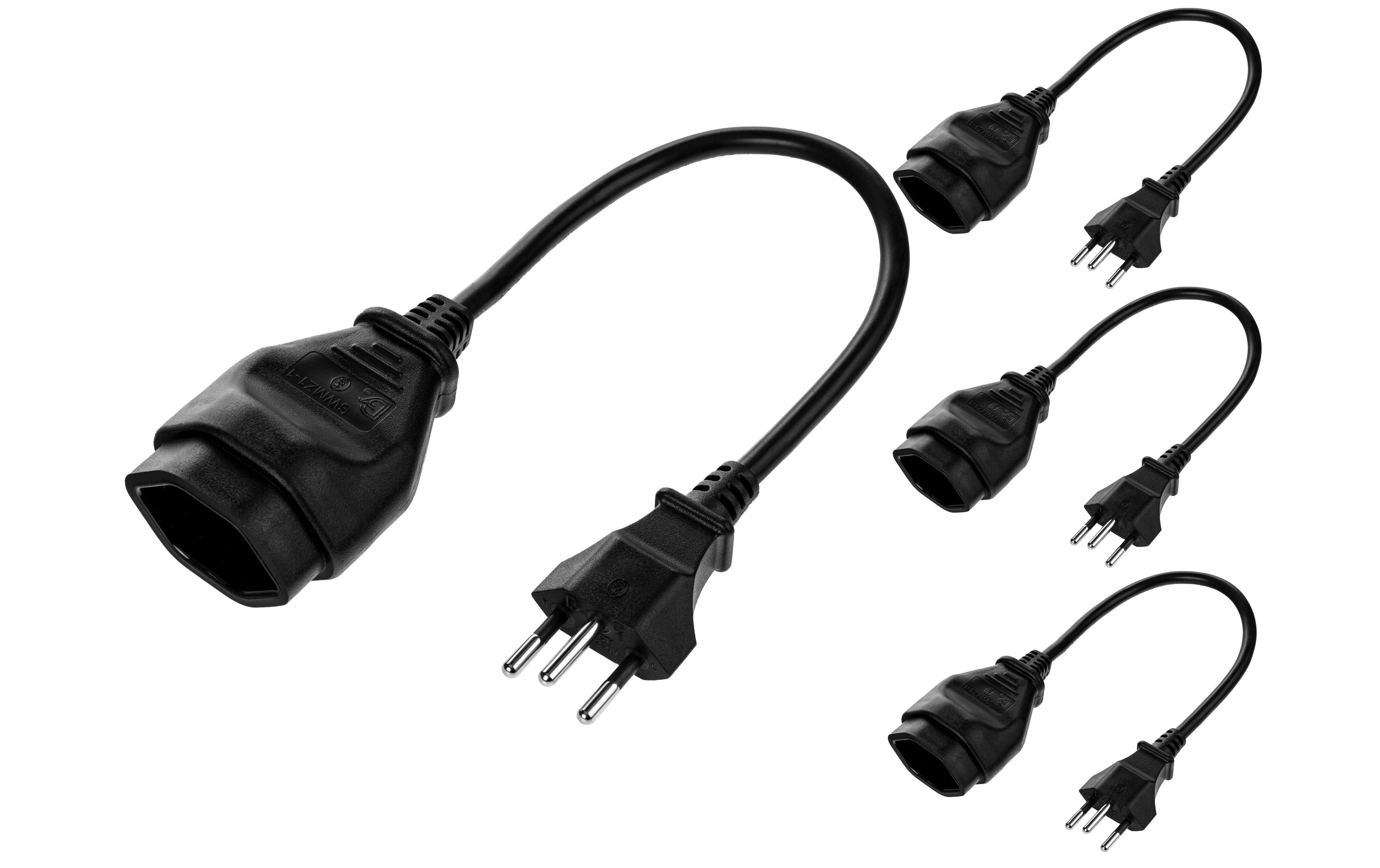 F.power Verlängerungskabel T13-T12 0.2m sw