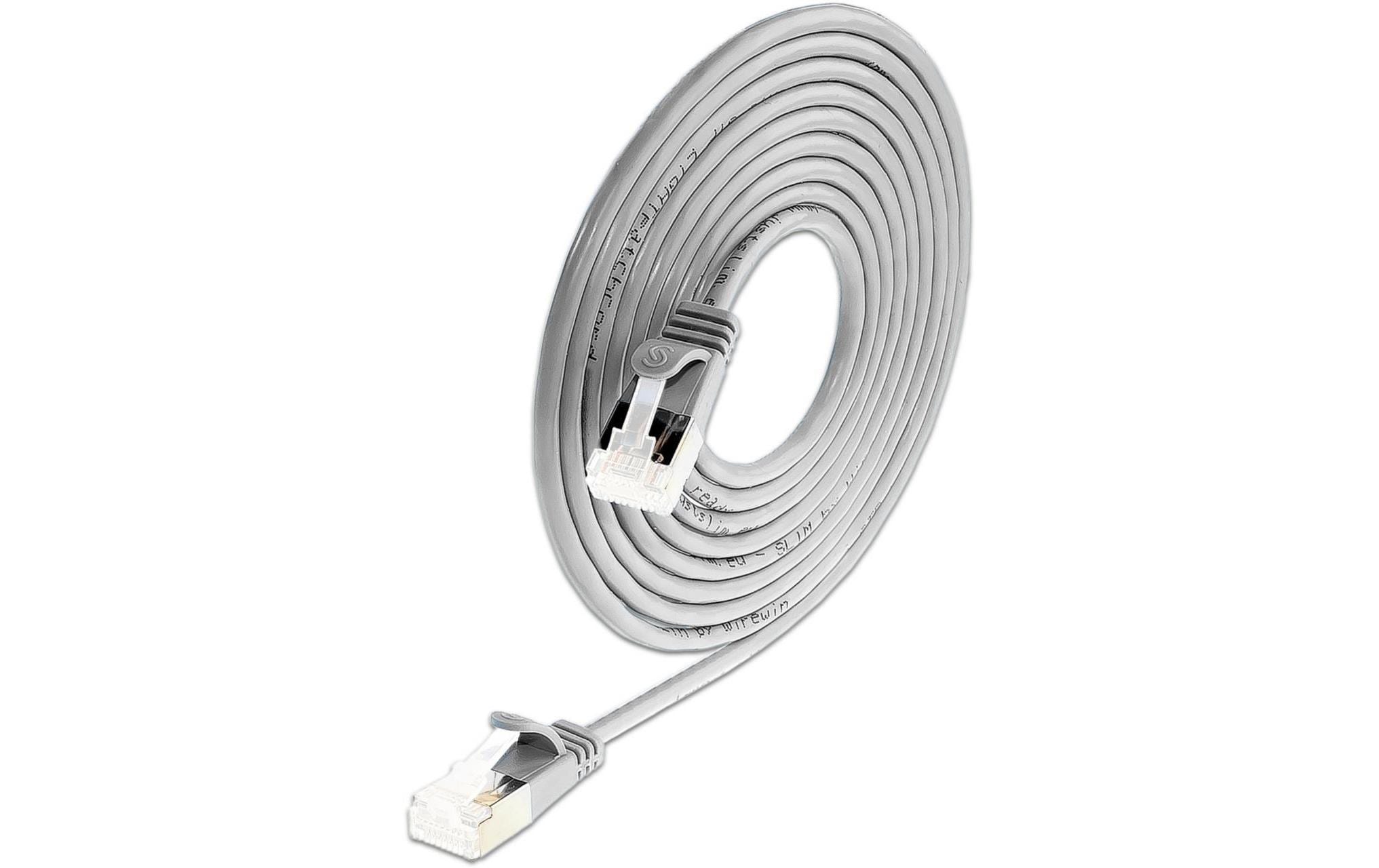 SLIM Patchkabel: 15cm, grau, 50-Pack