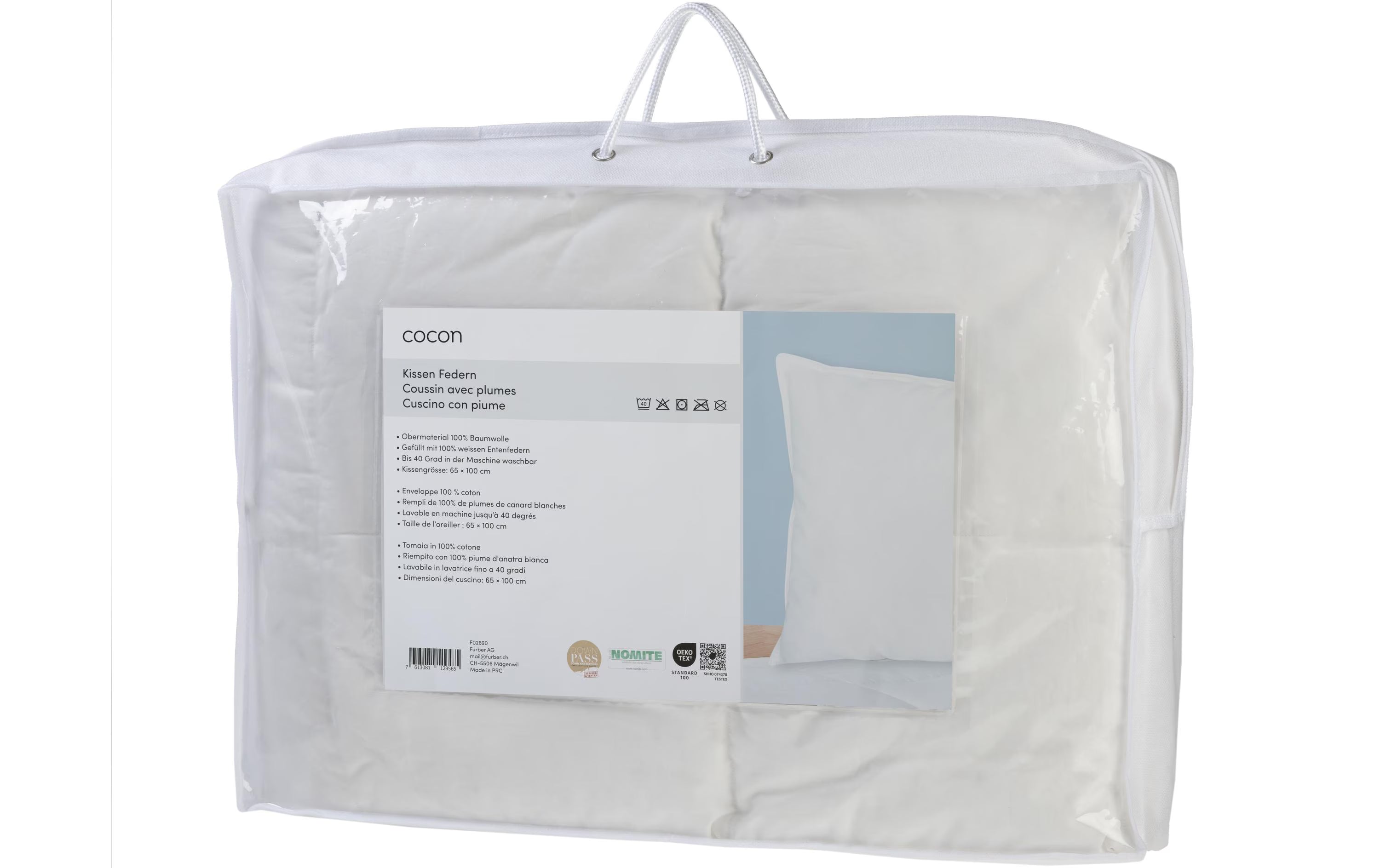 COCON Kissen Federn 65x100 cm