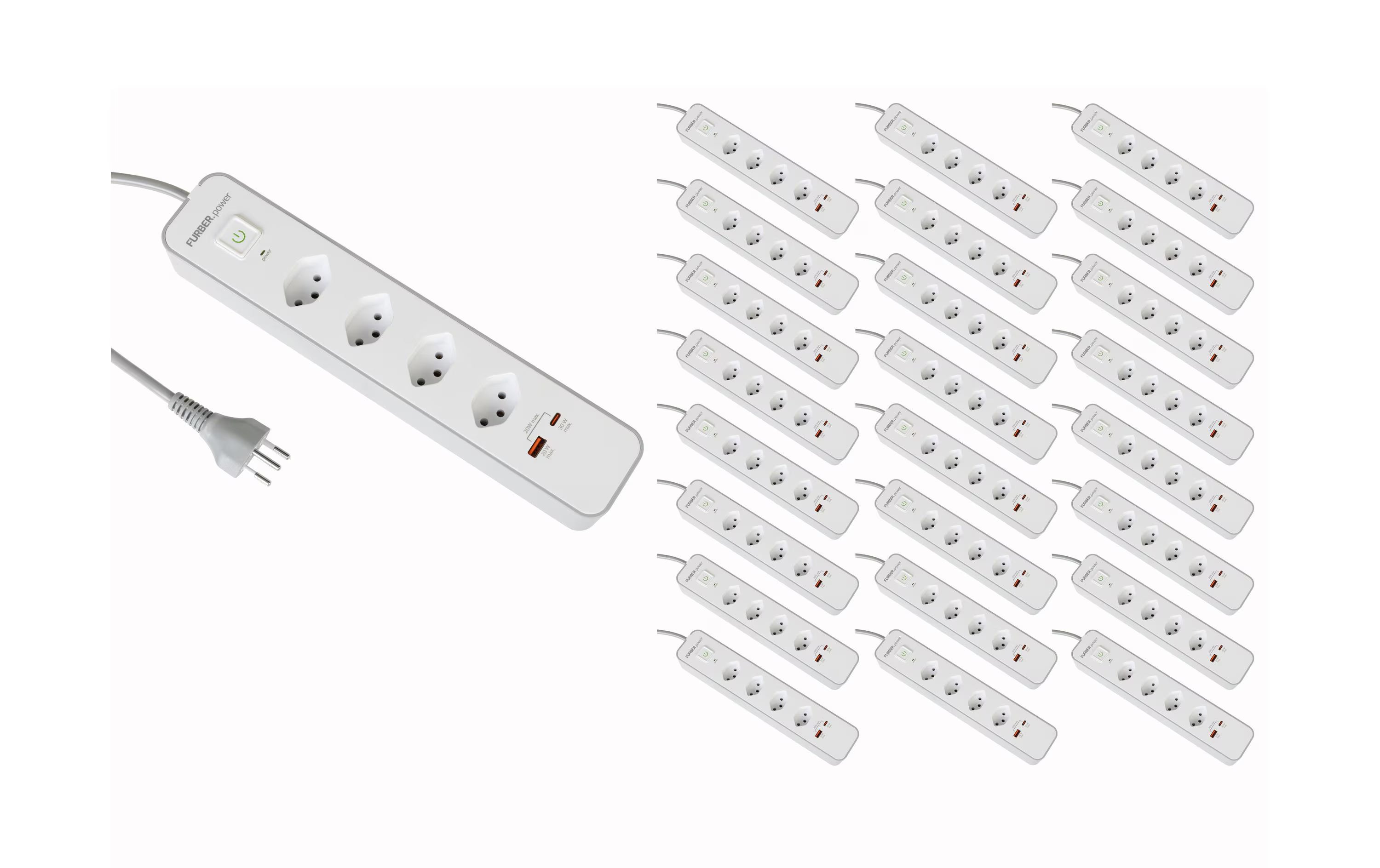 FURBER.power, Steckdosenleiste 4 x T13, USB