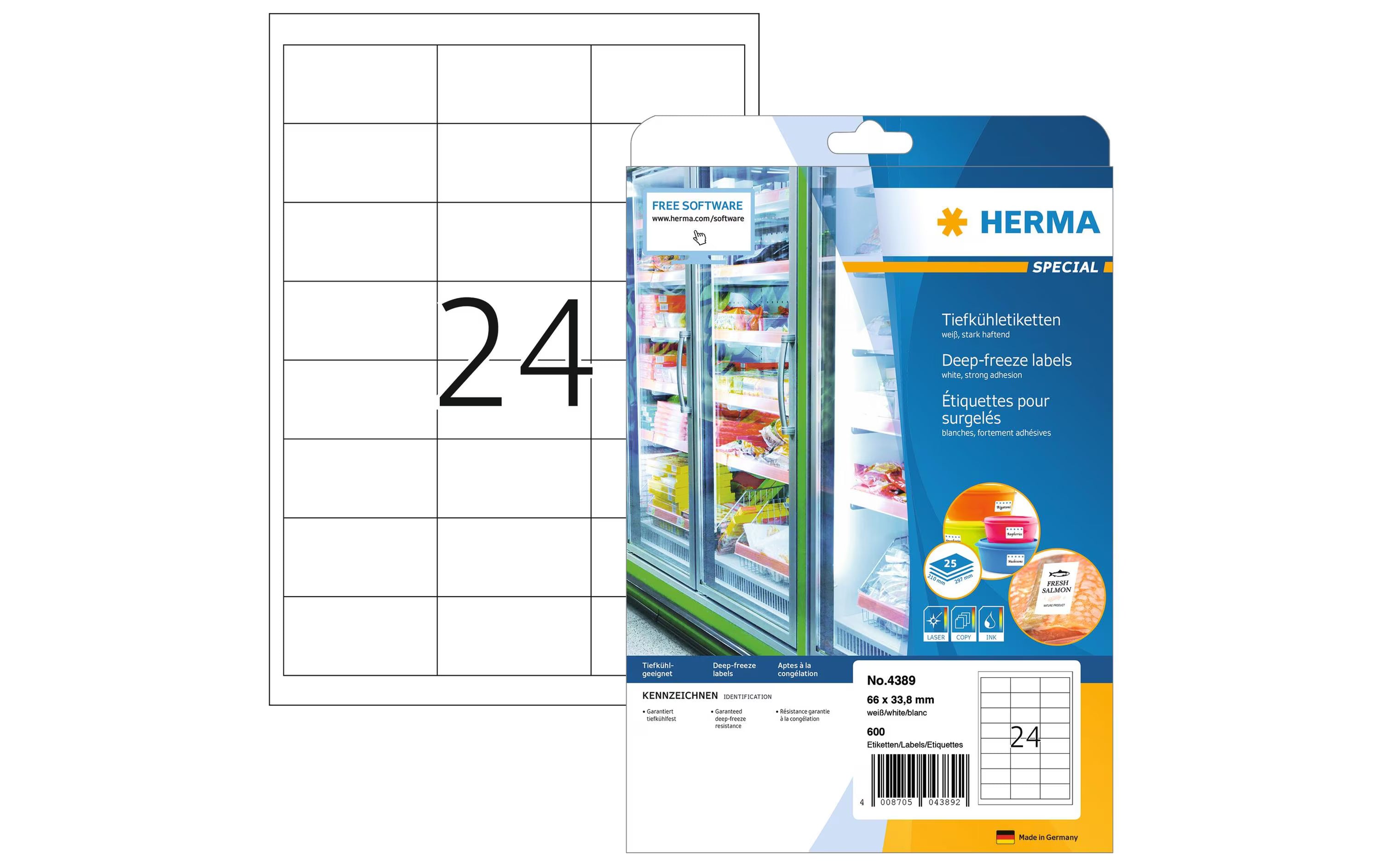 Herma Tiefkühletiketten 4389 66 x 33.8 mm