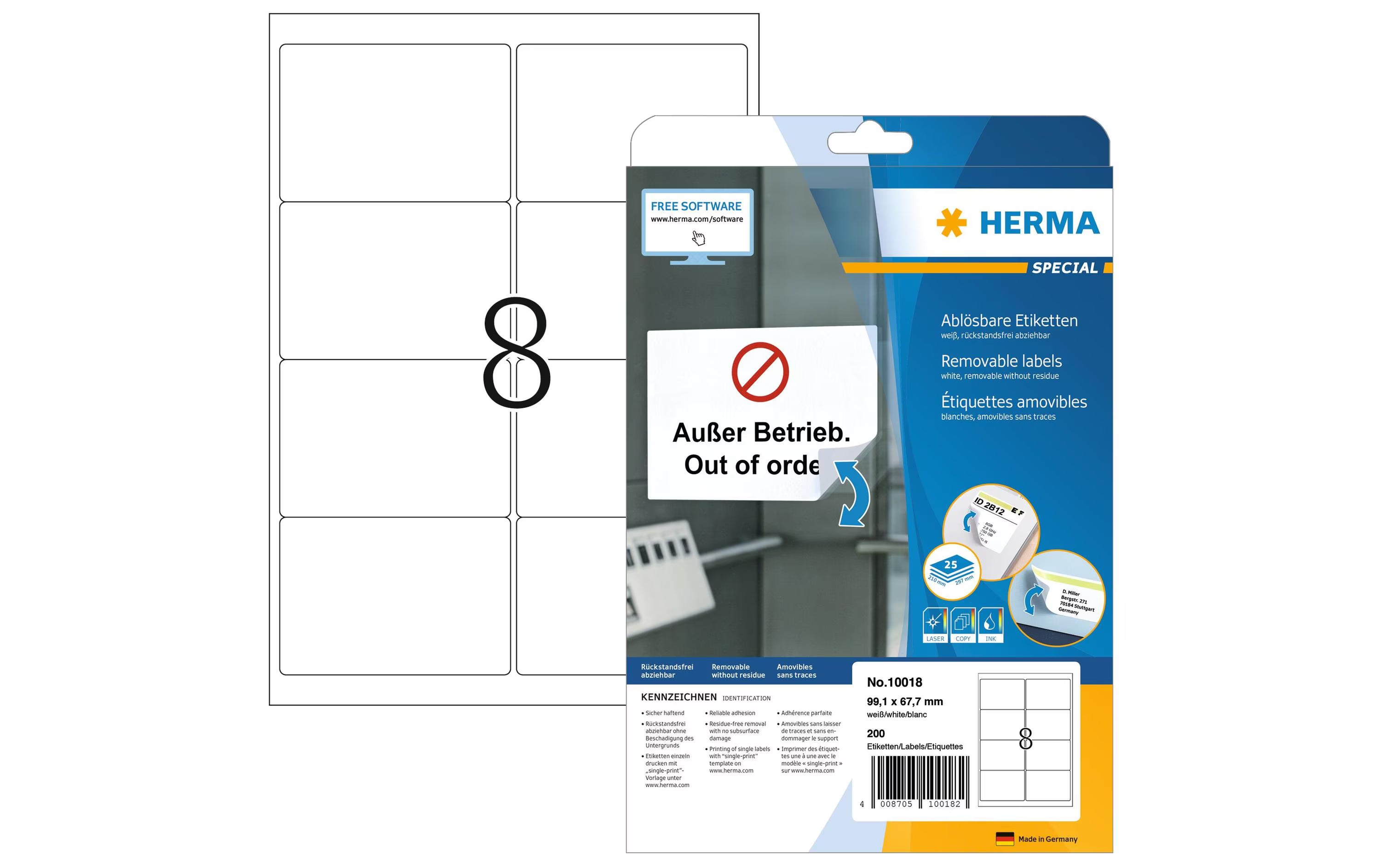 HERMA Adressetiketten Repositionierbare