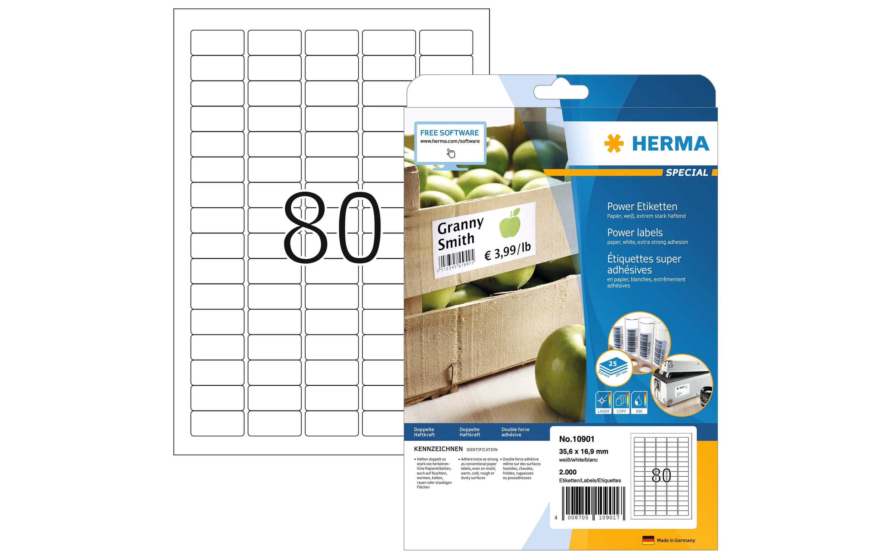 Herma Power-Etiketten 10901 35.6 x 16.9mm