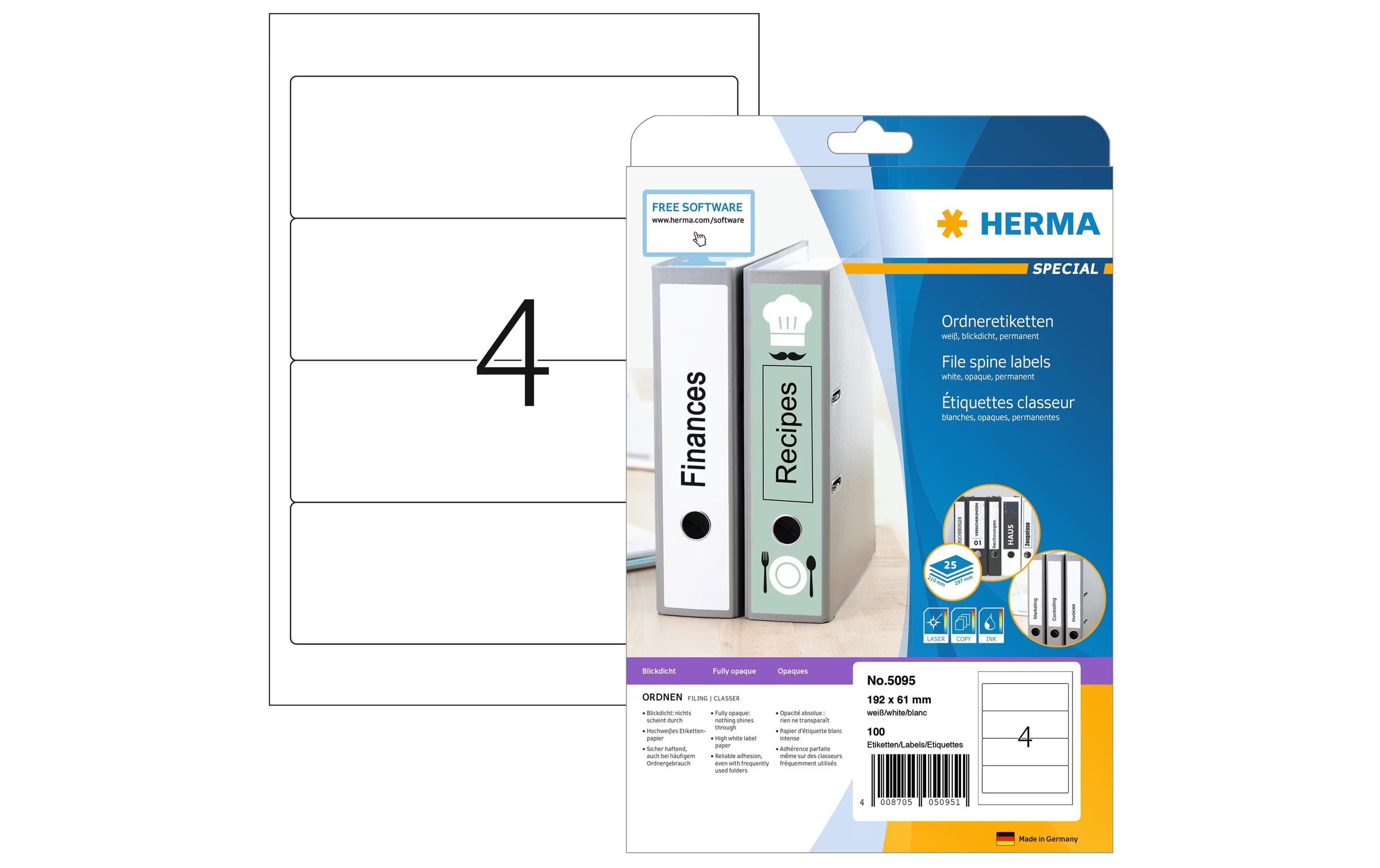 Herma Ordneretiketten 5095 192 x 61 mm
