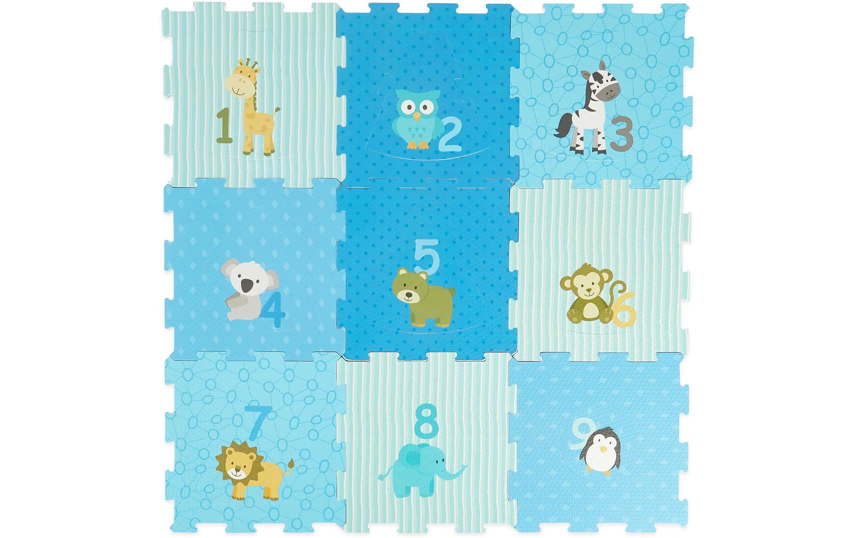 Puzzlematte Tiere blau 18-teilig