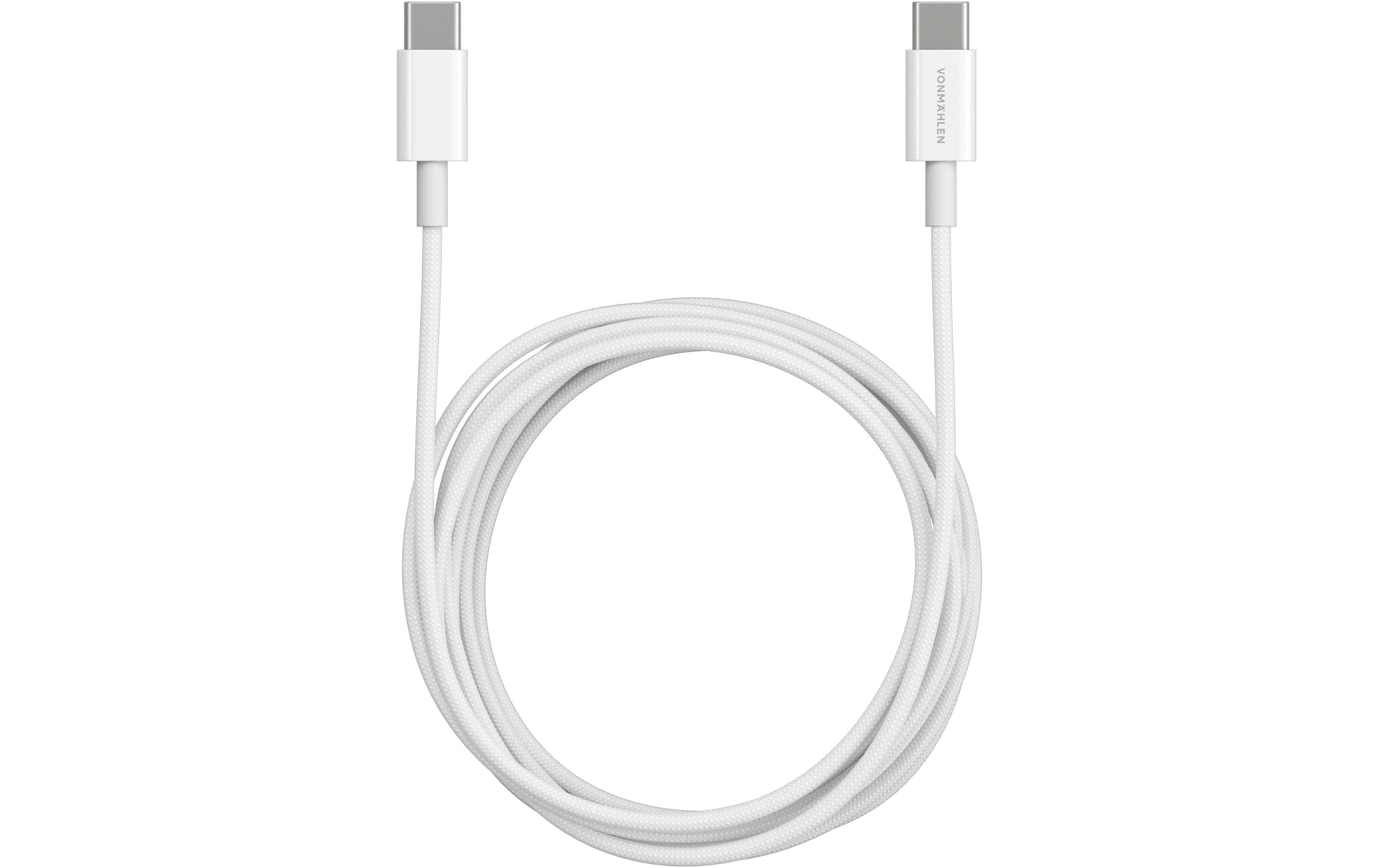 VONMÄHLEN USB-C auf USB-C Kabel 2 m, Weiss