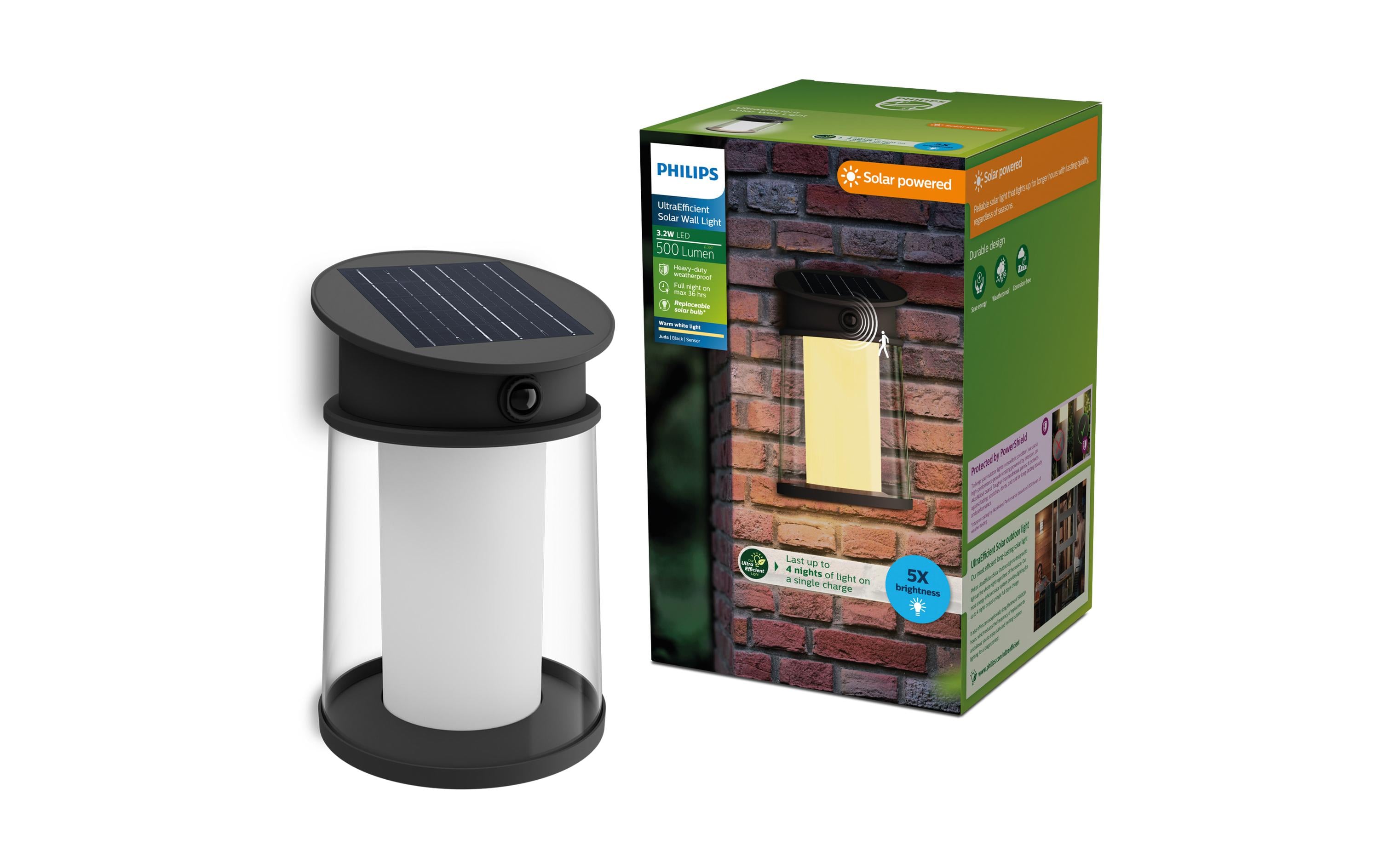 Philips Outdoor Wandleuchte Solar Juda
