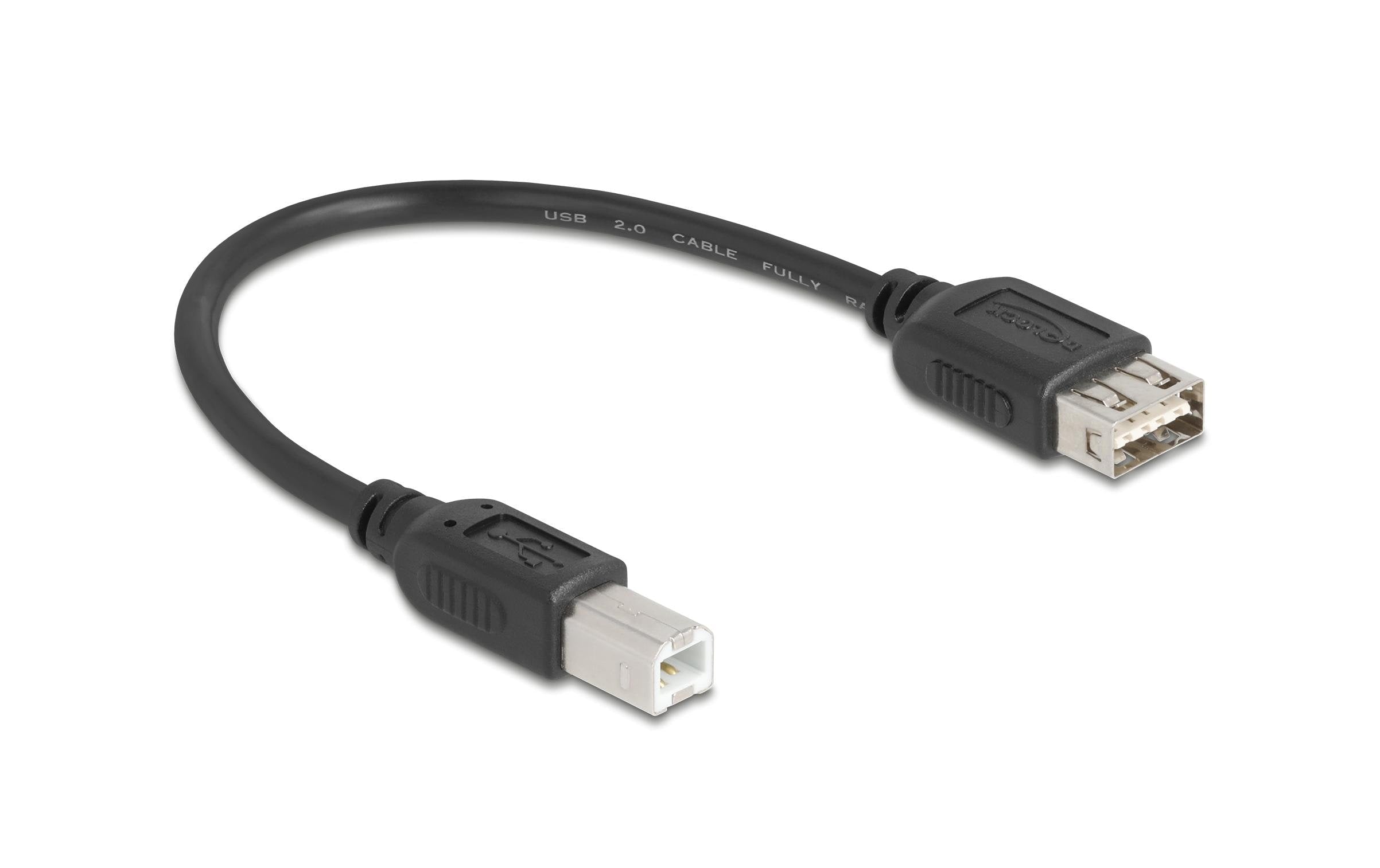 Delock, USB 2.0-Kabel USB A - USB B 0.2 m
