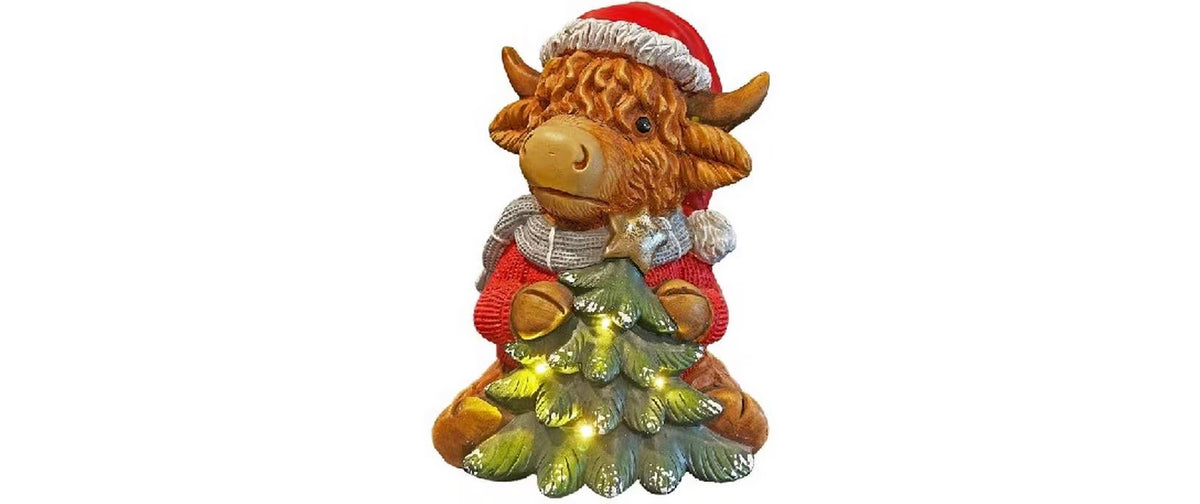 Dameco LED Hochlandrind sitzend 26x26x36cm