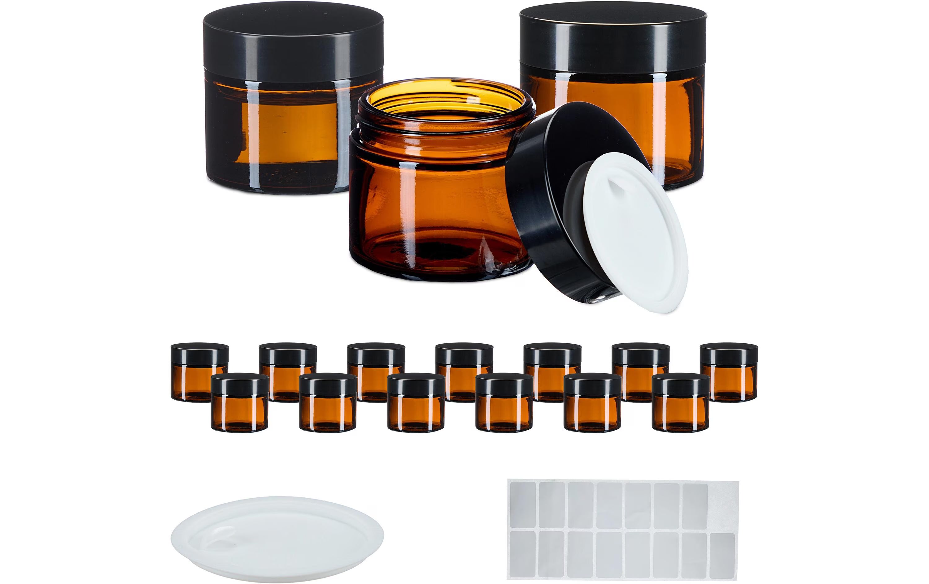relaxdays Braunglas Salbentiegel 60 ml