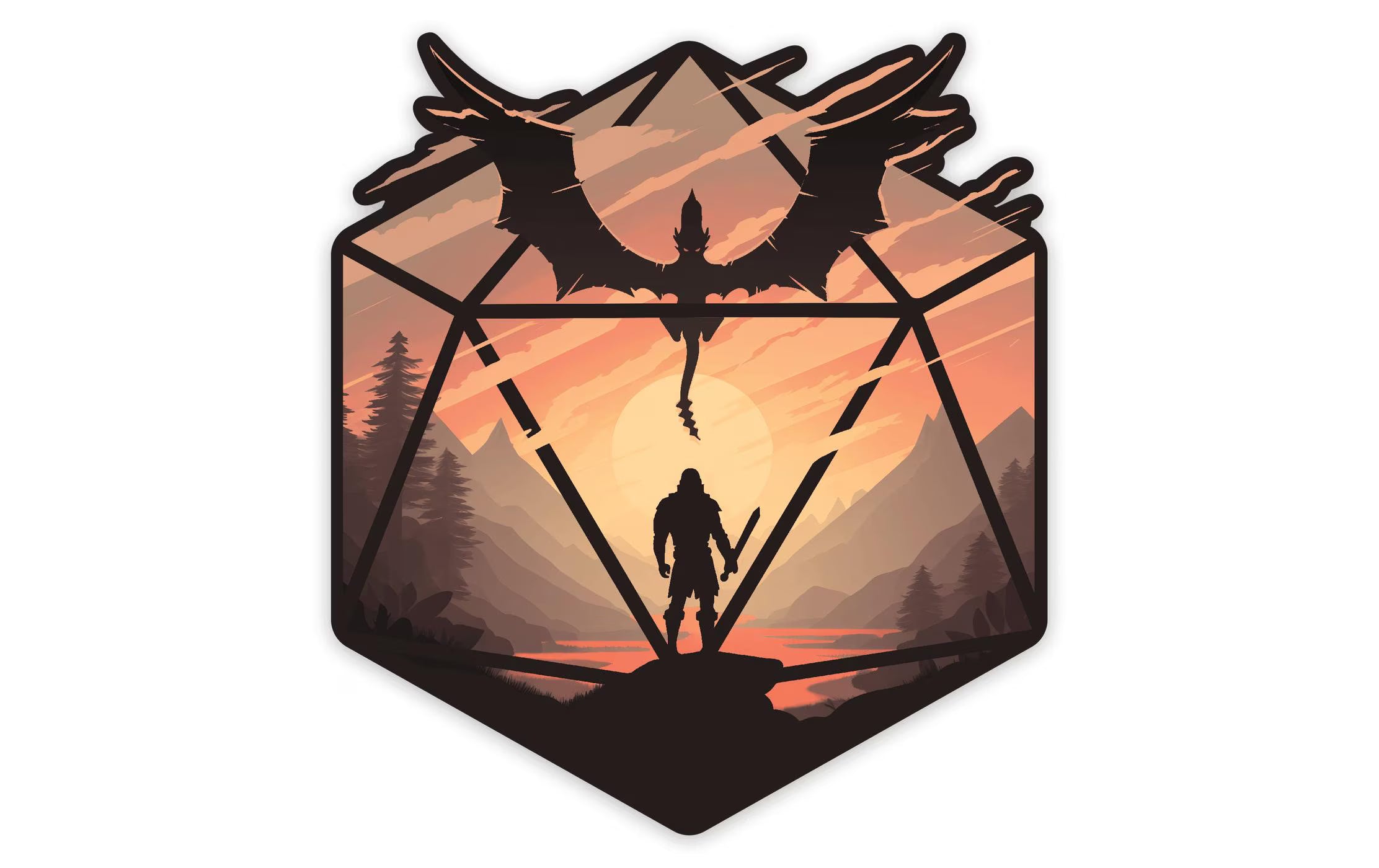 The Staredown d20 Sticker