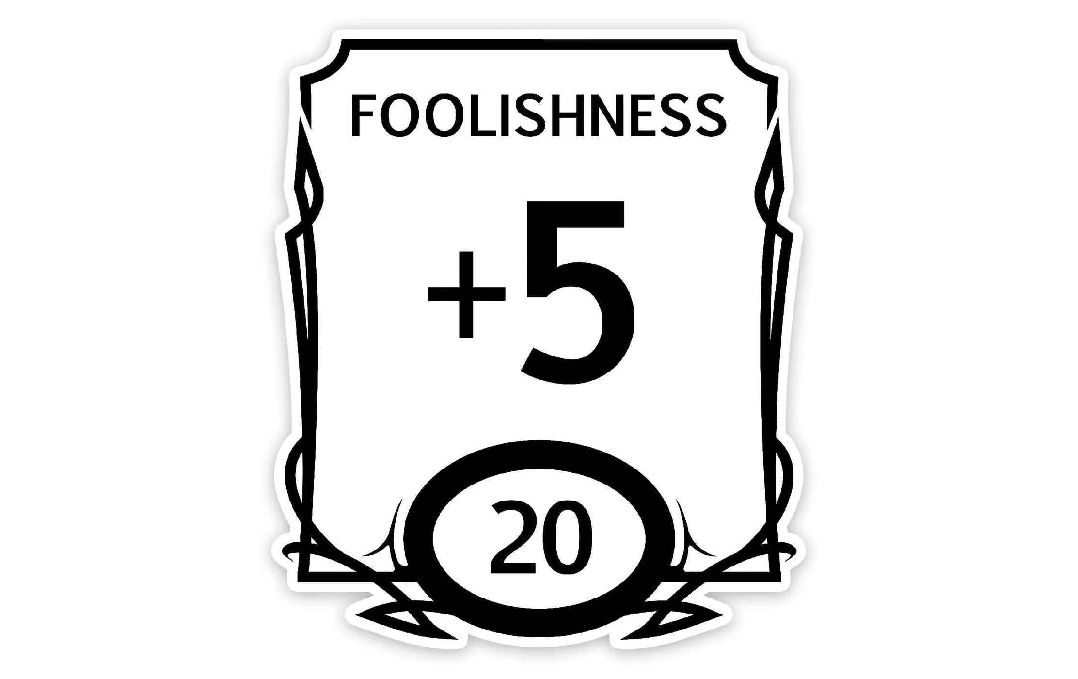 Stat Block Foolishness Sticker