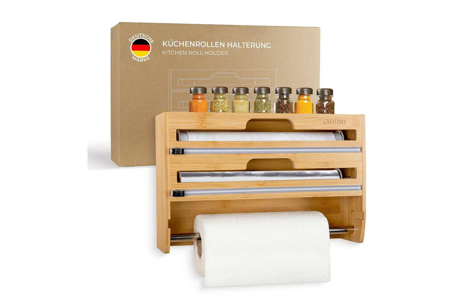 Exitoso Küchenpapierhalter Wand Bambus
