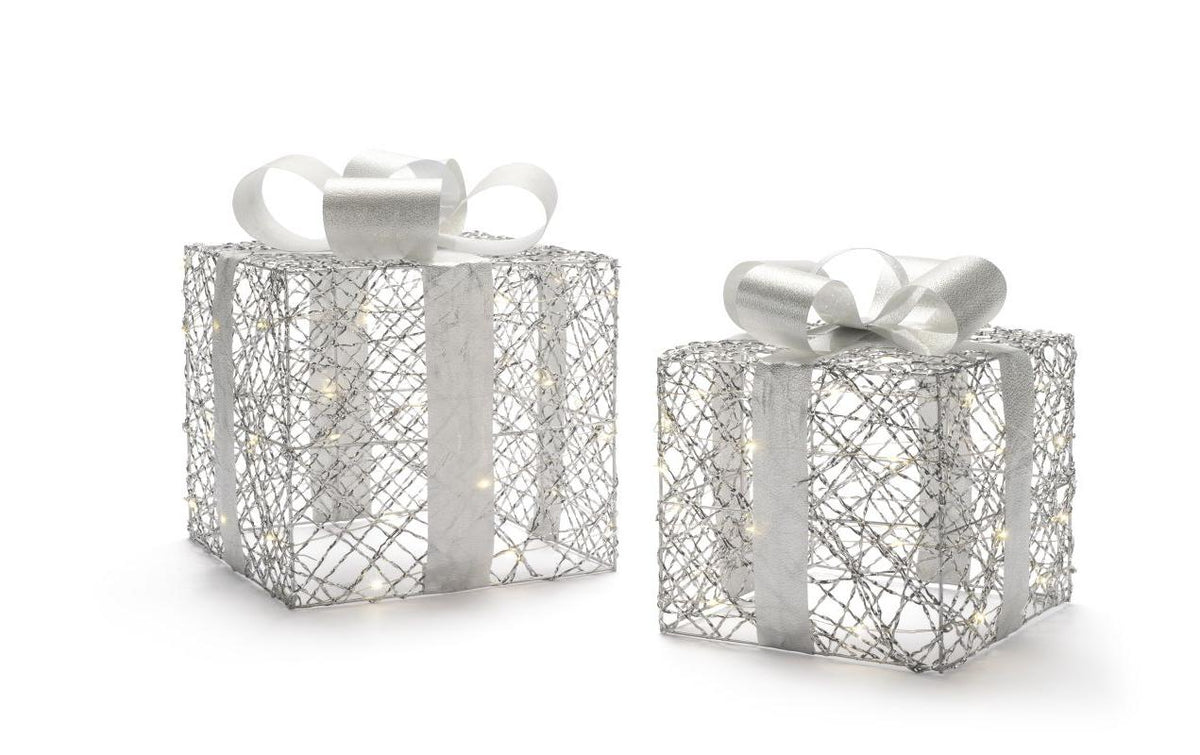 STT LED Silber Geschenkbox Set 2 Stk.