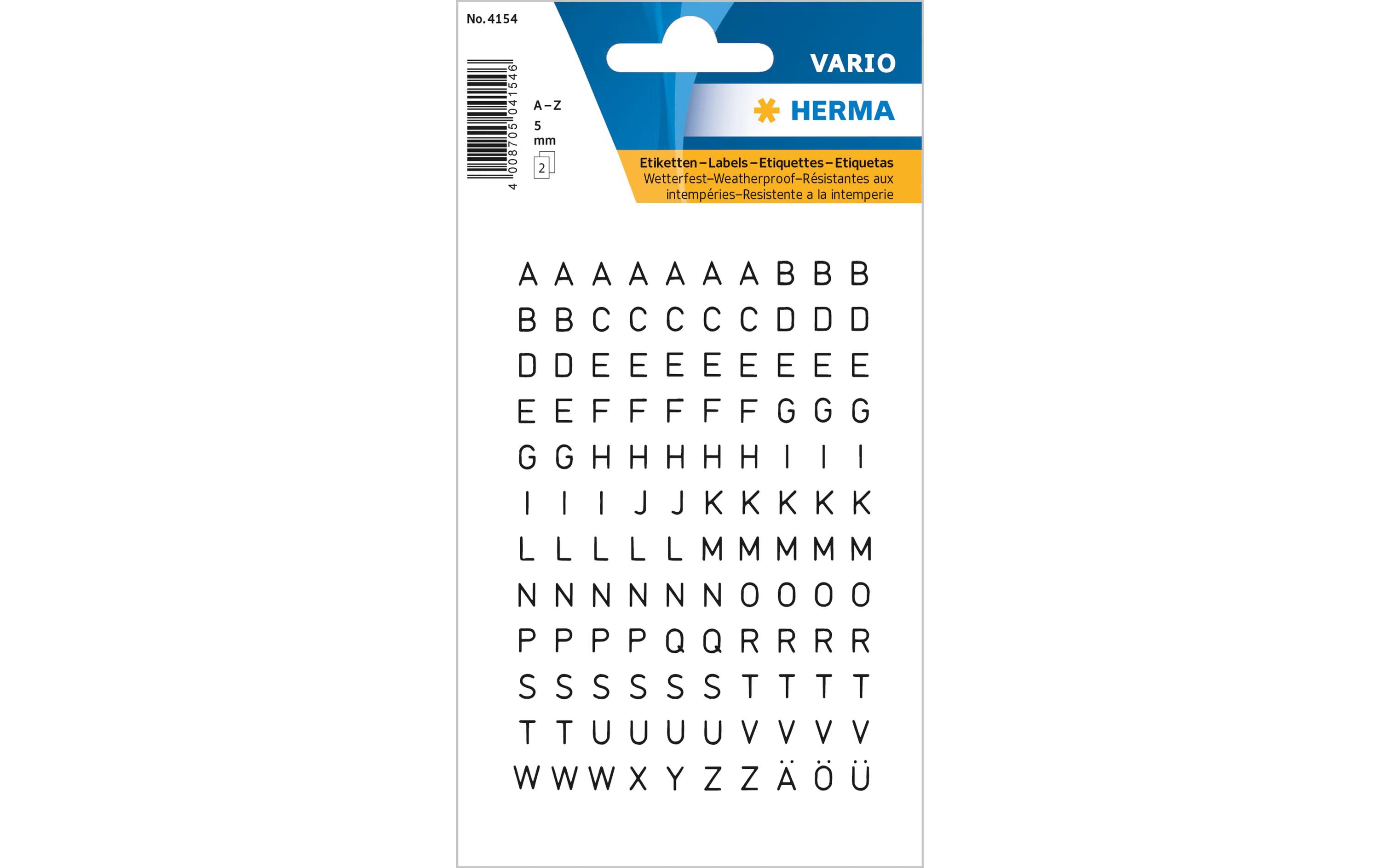 HermaEtiketten Buchstaben transparent