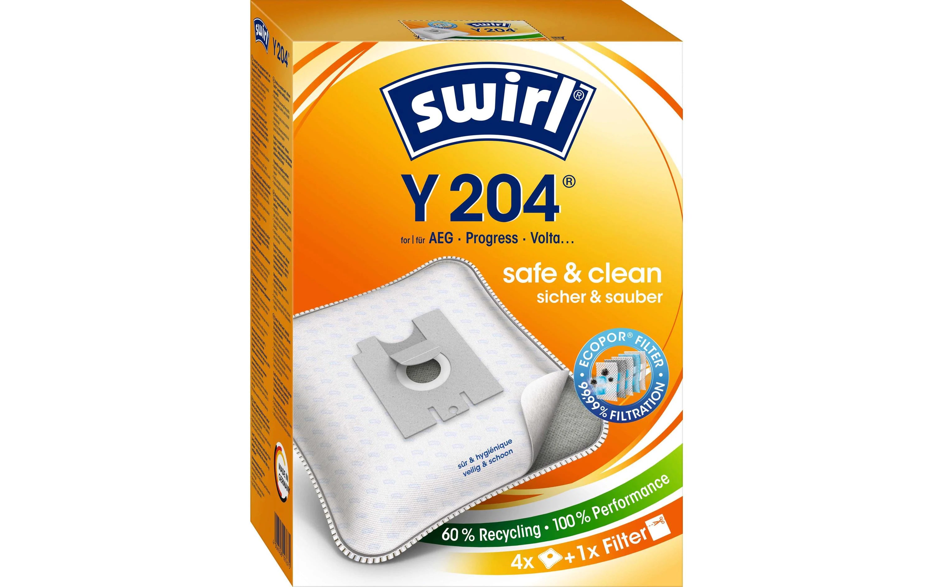 Swirl Staubfilterbeutel Y 204 4 Stück