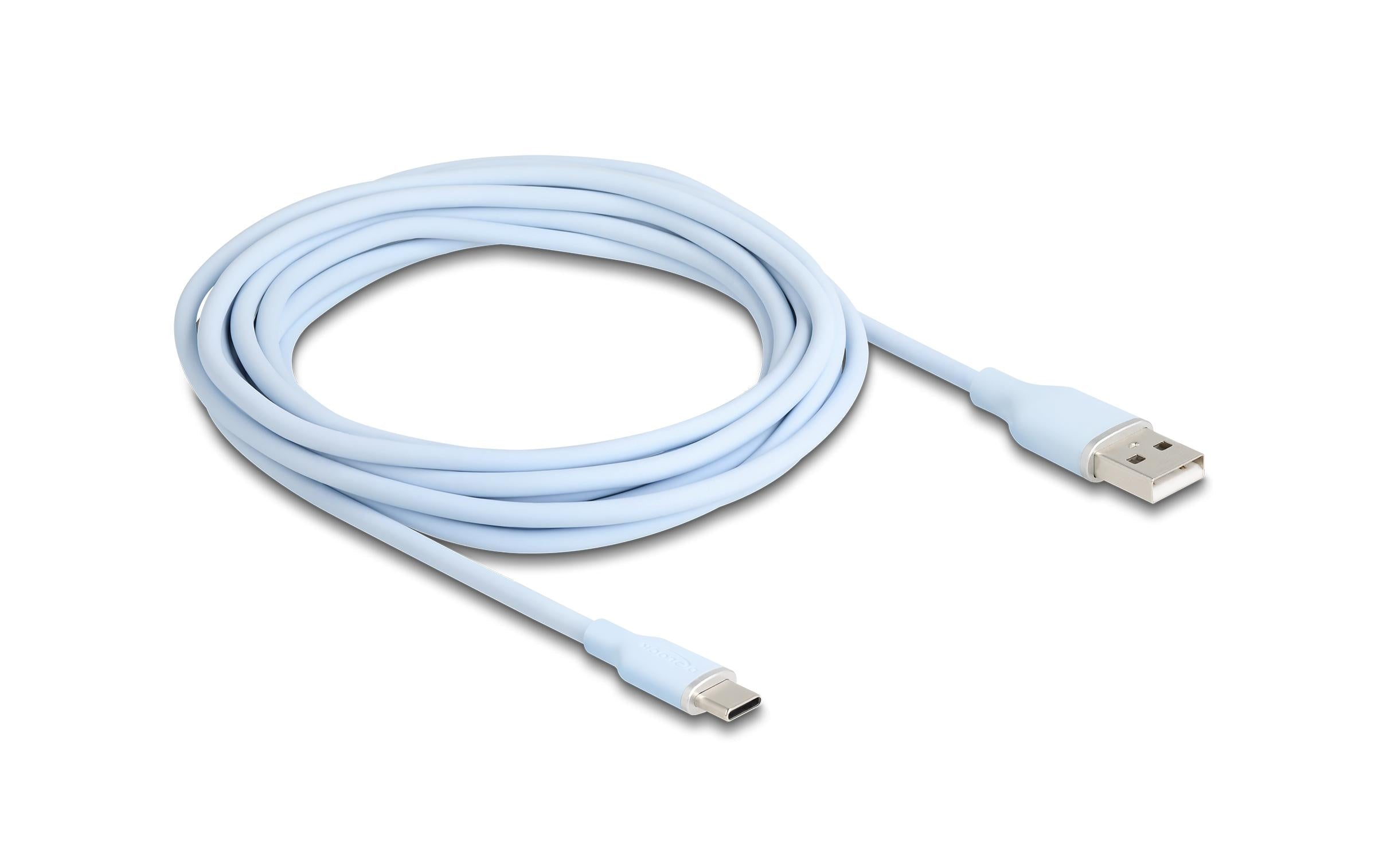 Delock, USB 2.0-Kabel Silikon USB A - USB C