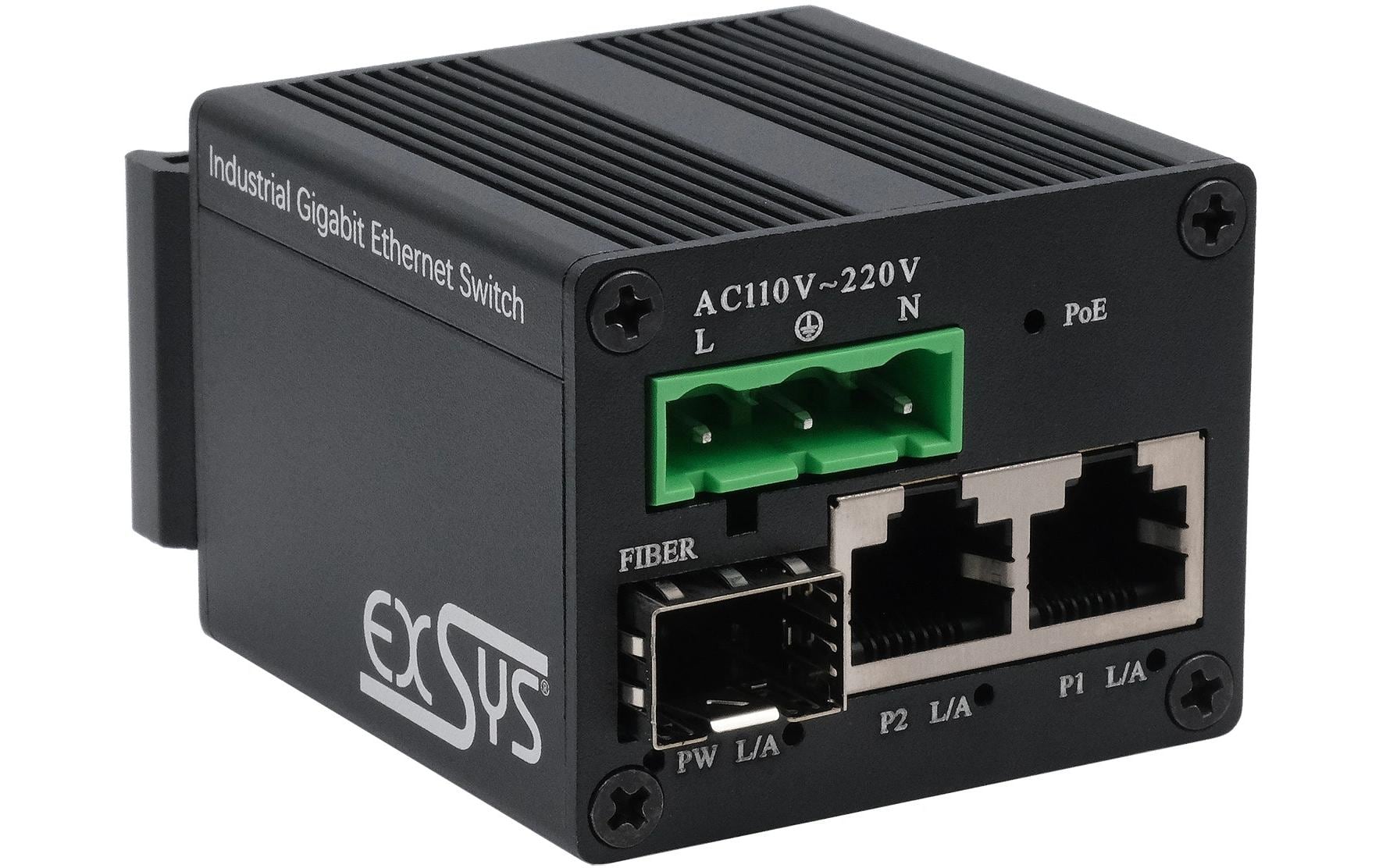 EXSYS EX-62010POE-SFP, 2+1-Port Switch