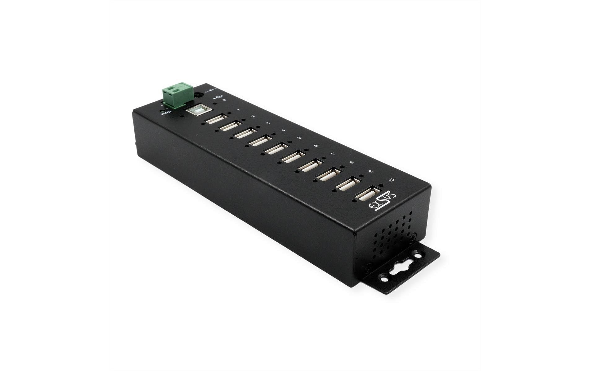 EXSYS EX-1170HMVS, 10x USB2.0, Metall HUB