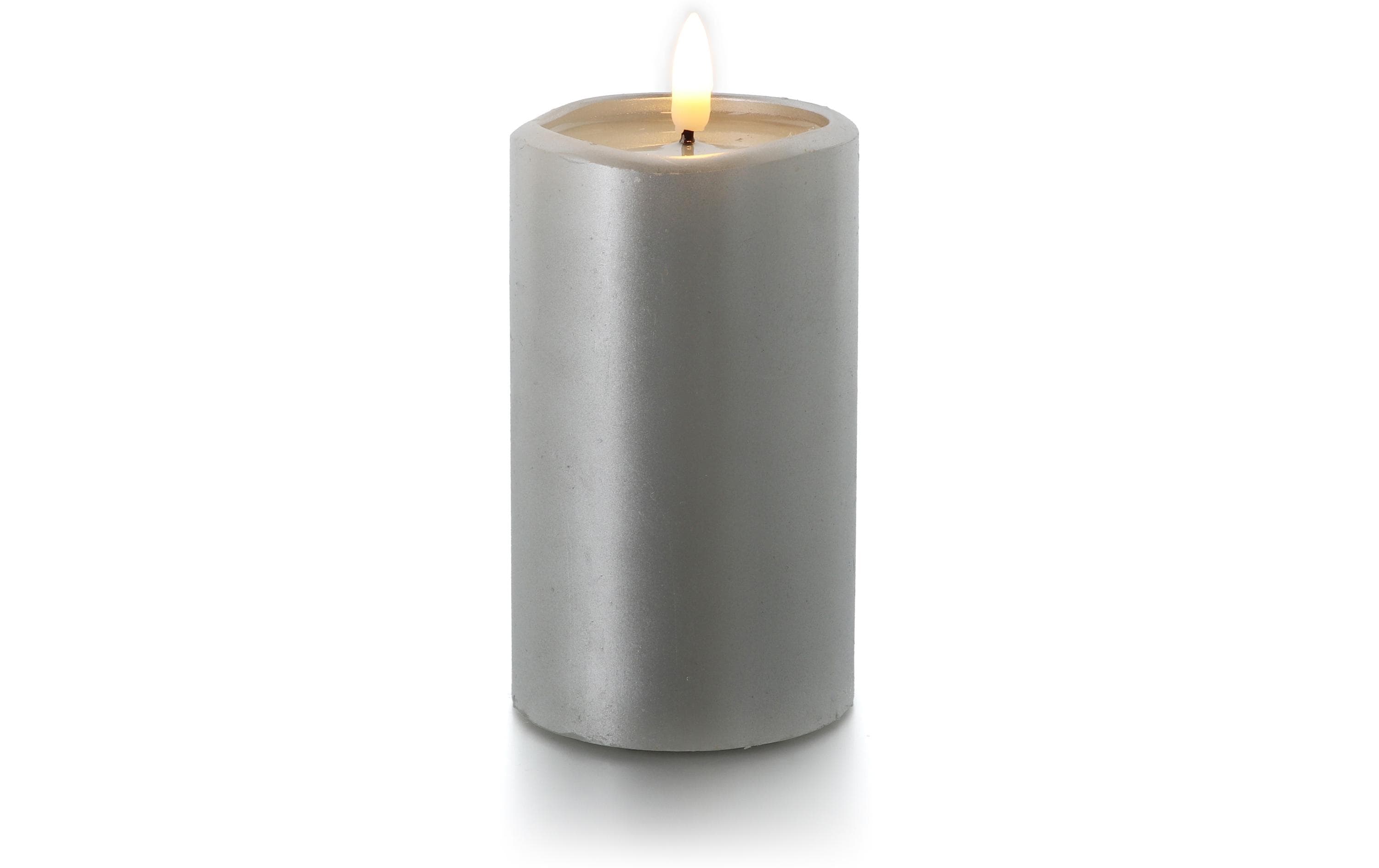 balthasar LED Kerze Novita mittel silber