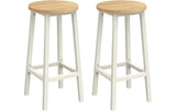 Vasagle Barhocker, 2er Set, Weiss-Natur