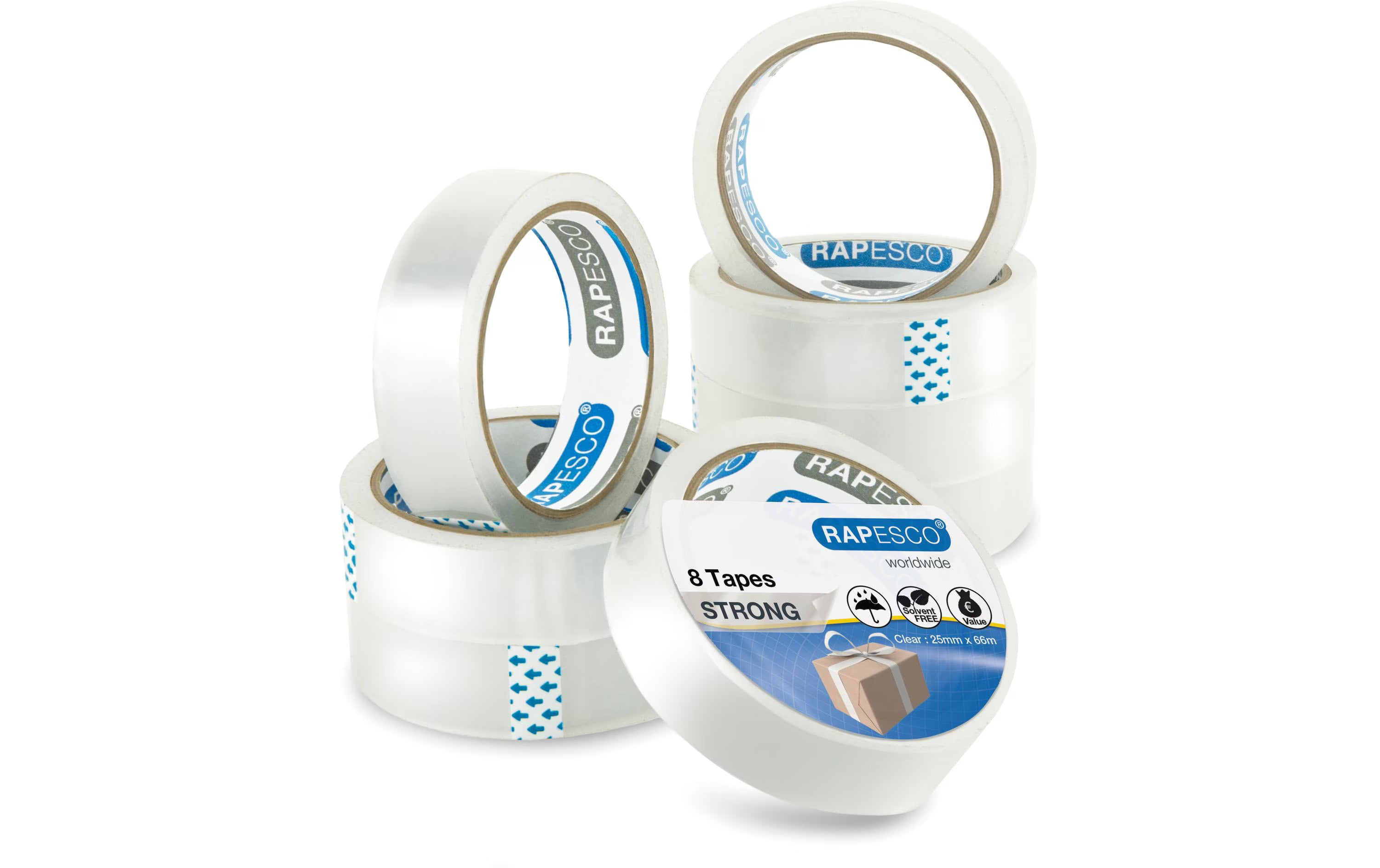 Rapesco transparente Klebeband 8 Stk.